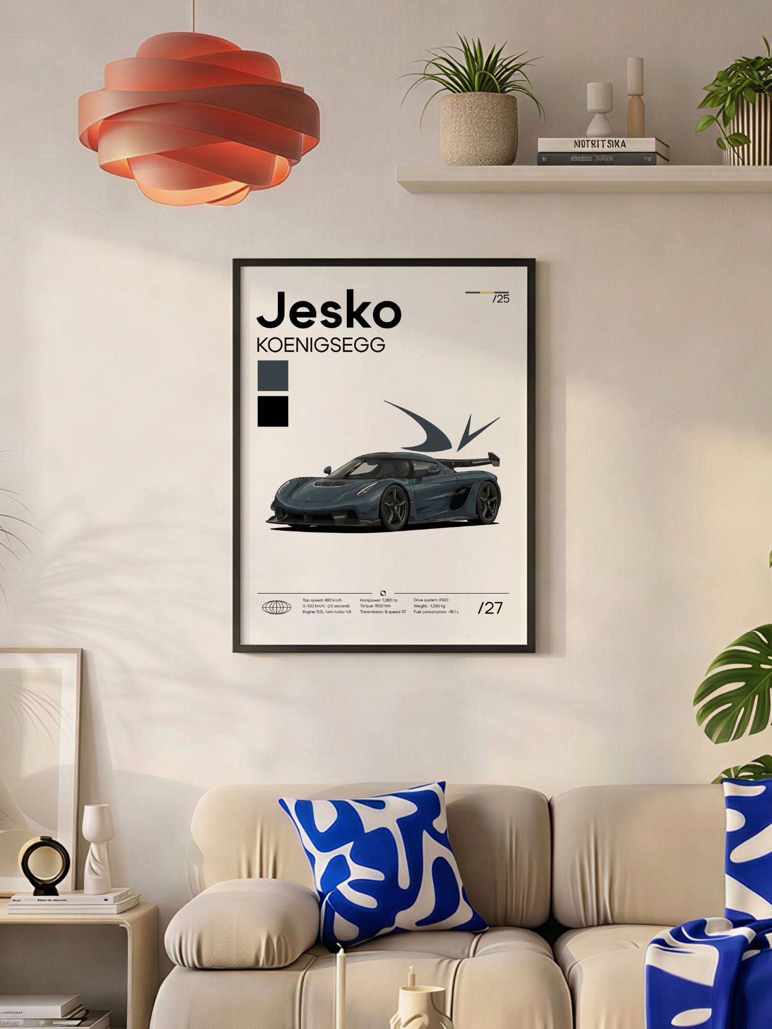 Plakat Koenigsegg Jesko (Grafitowy)