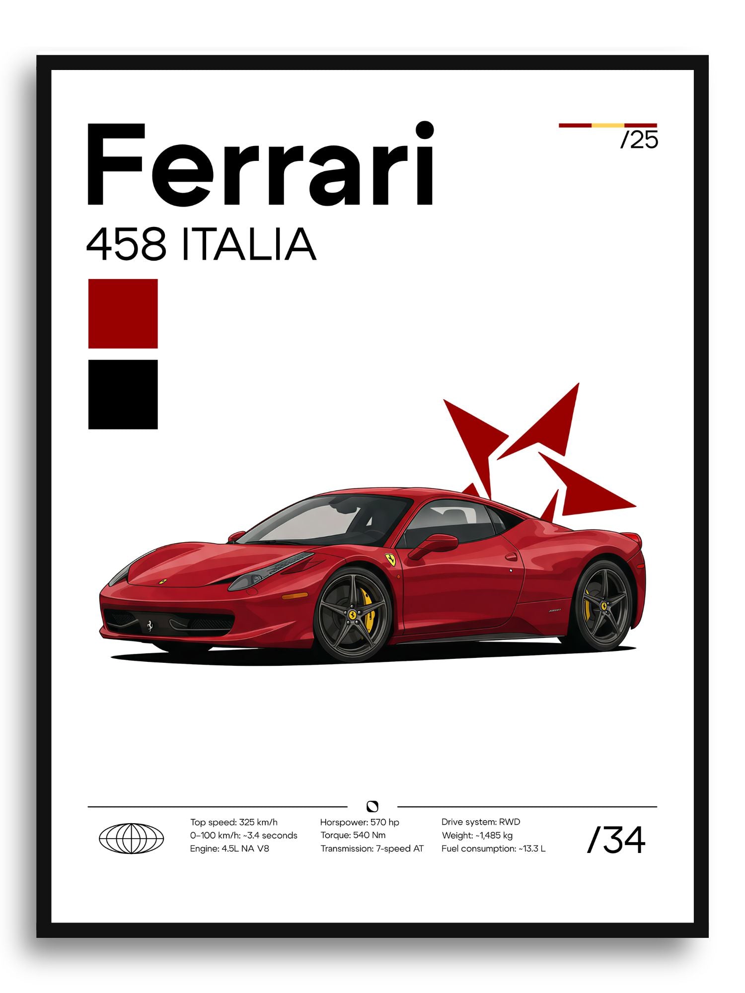 Poster Ferrari 458 Italia
