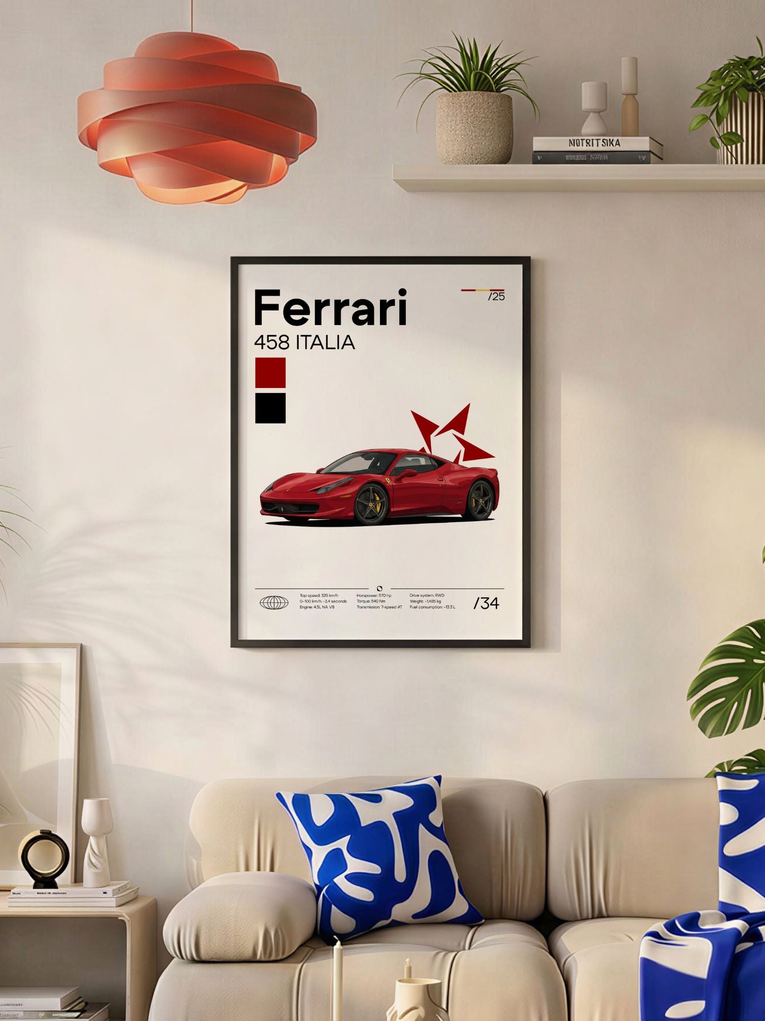 Poster Ferrari 458 Italia