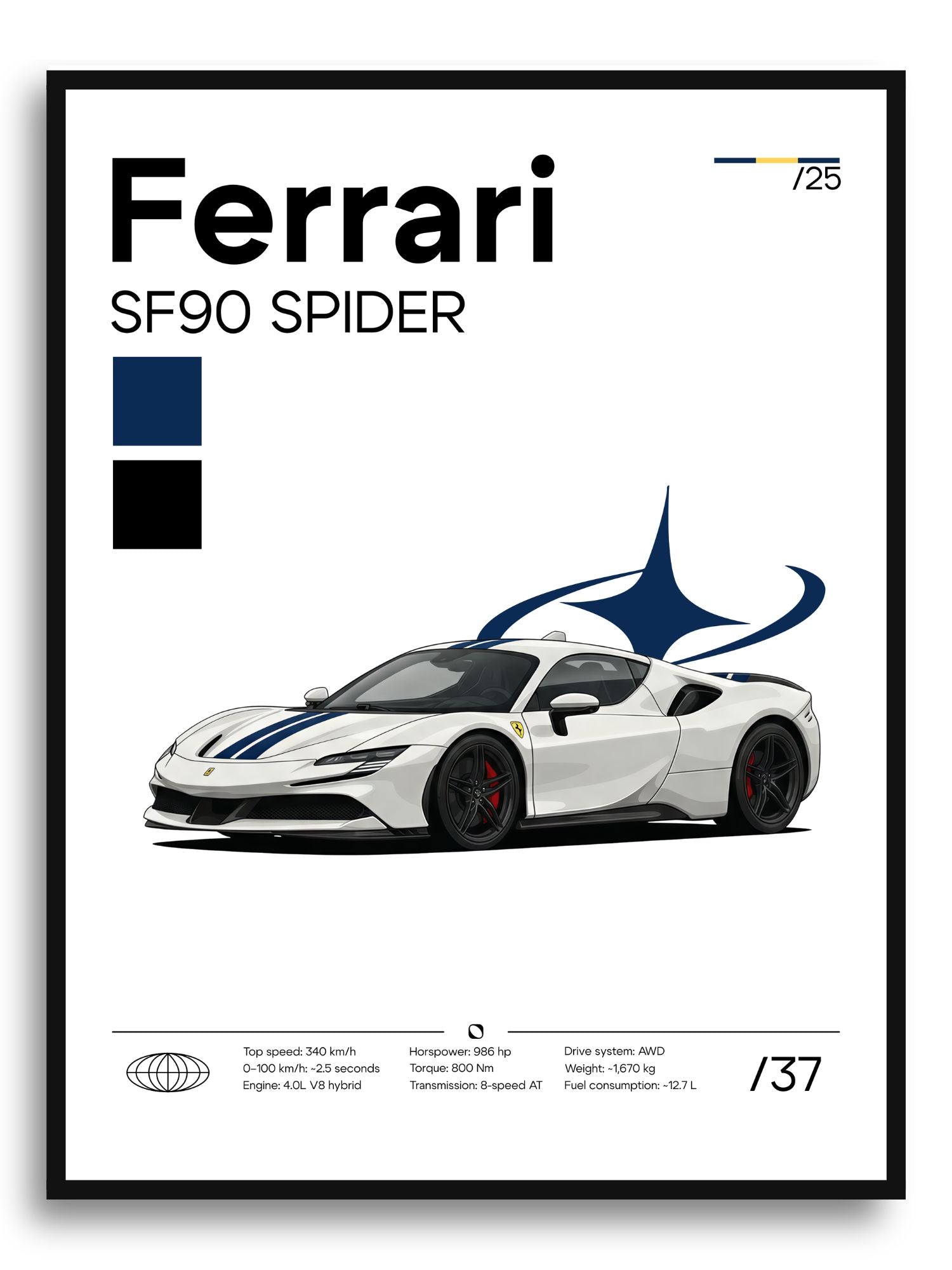 Plakat Ferrari SF90 Spider