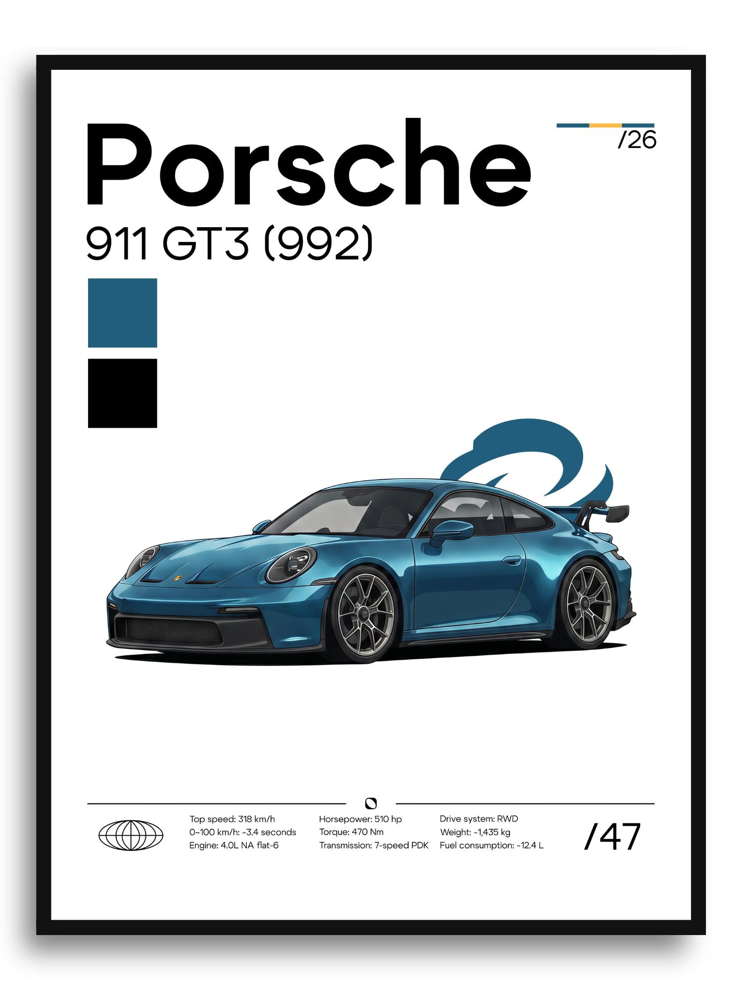 Poster Porsche 911 GT3 (992)
