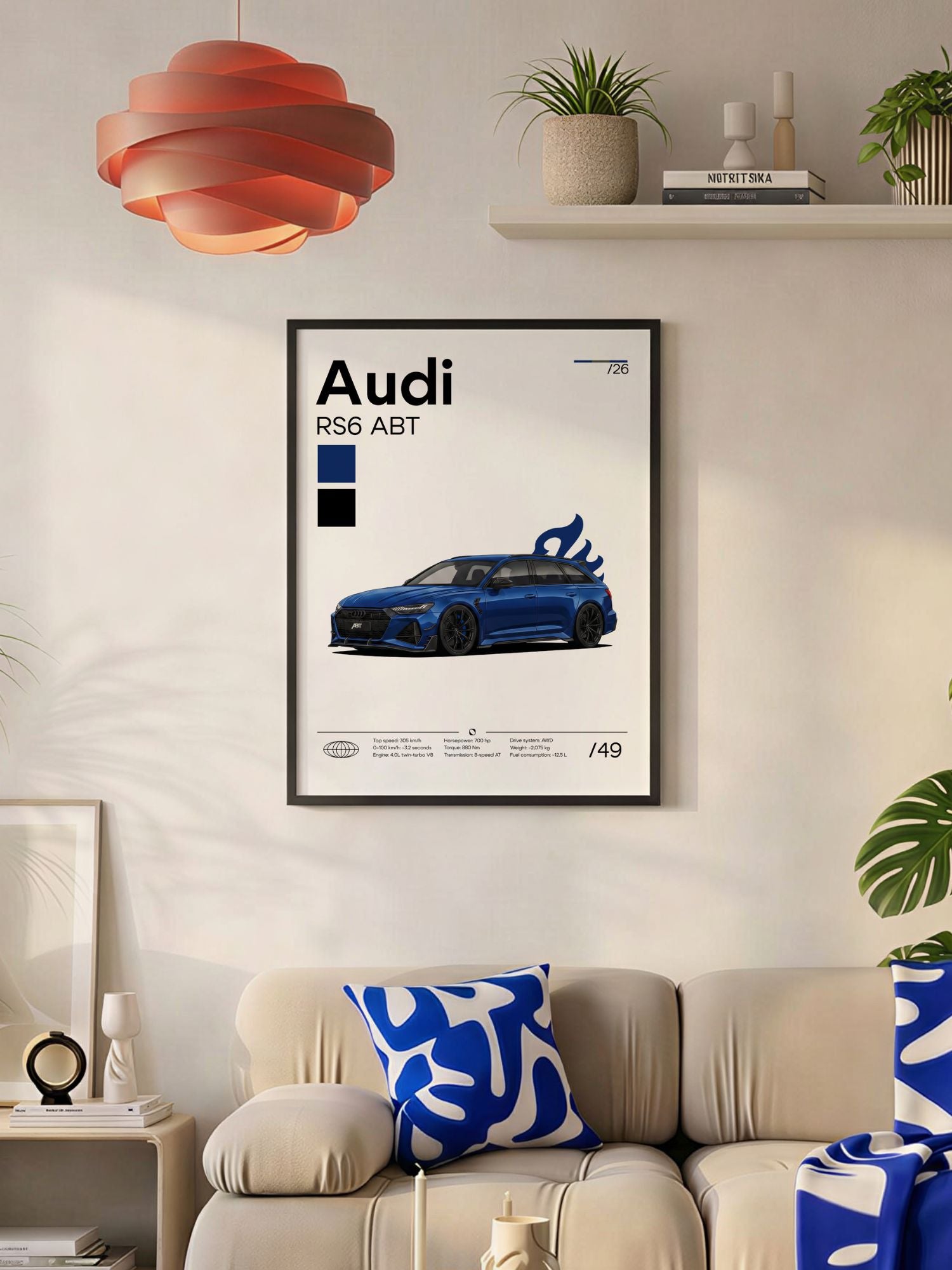 Plakat Audi Rs6 ABT (Szafirowy-niebieski)