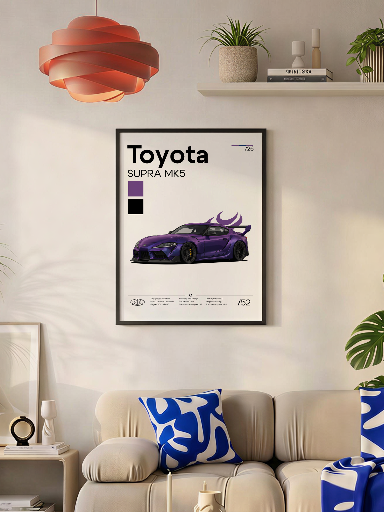 Poster Toyota Supra MK5 (Violet-Purple)