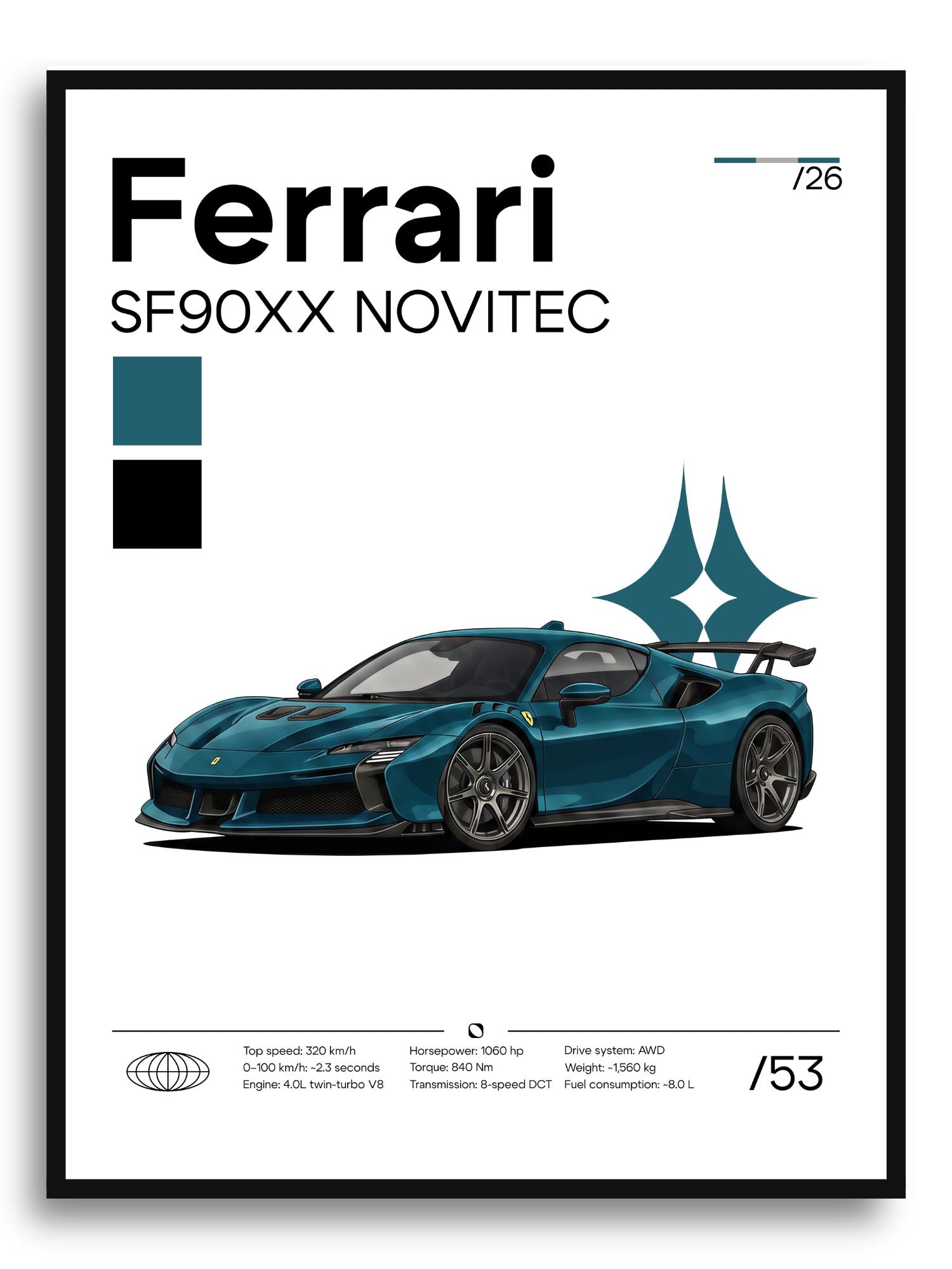 Poster Ferrari SF90XX Novitec