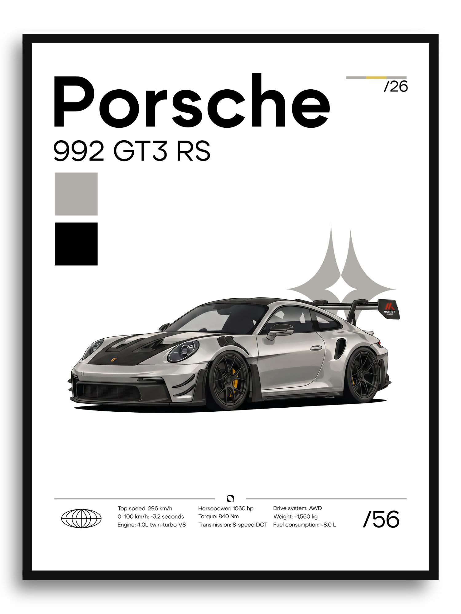 Plakat Porsche 992 GT3 RS