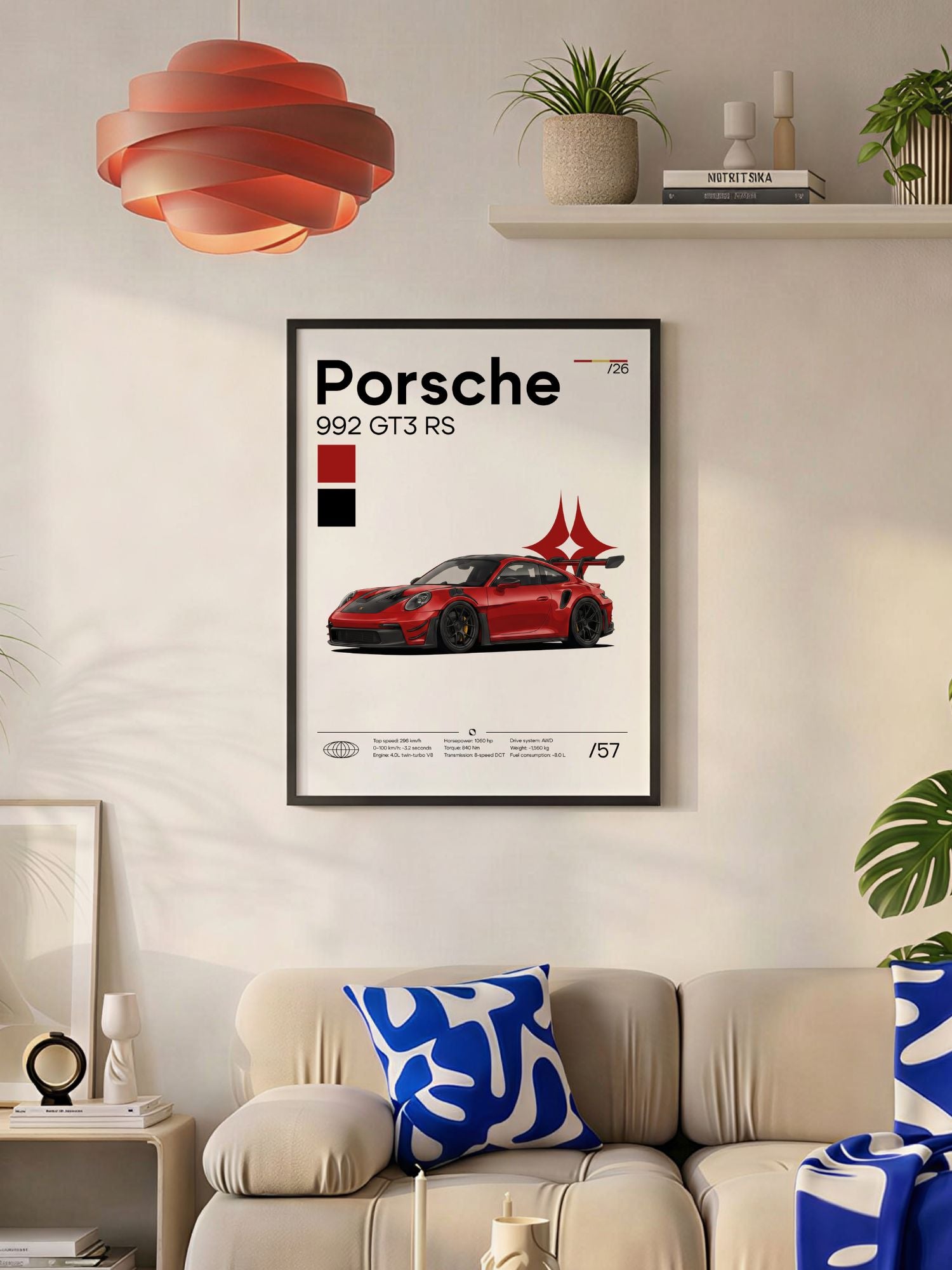 Poster Porsche 992 GT3 RS (Racing-Red)