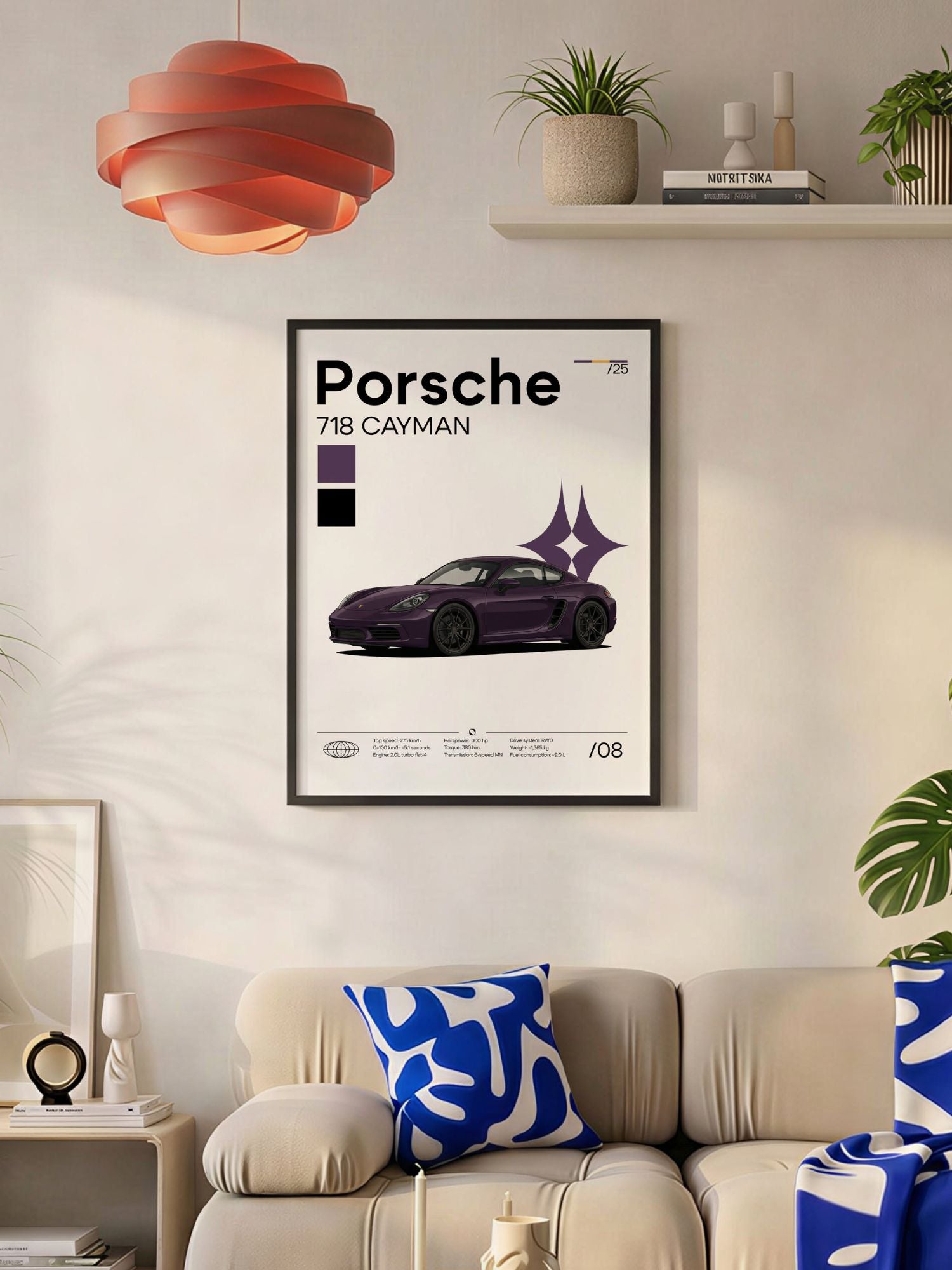 Plakat Porsche 718 Cayman