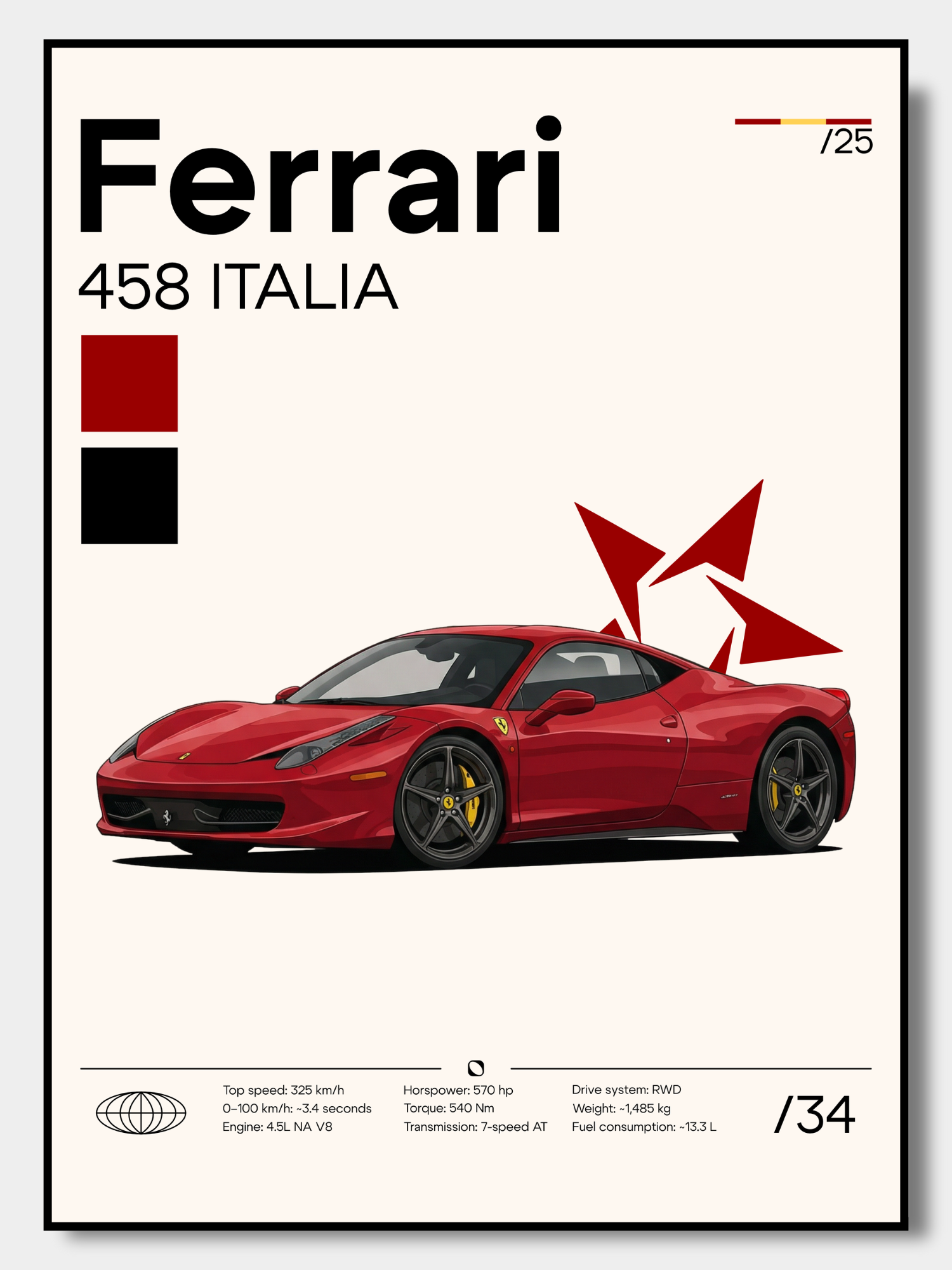 Poster Ferrari 458 Italia