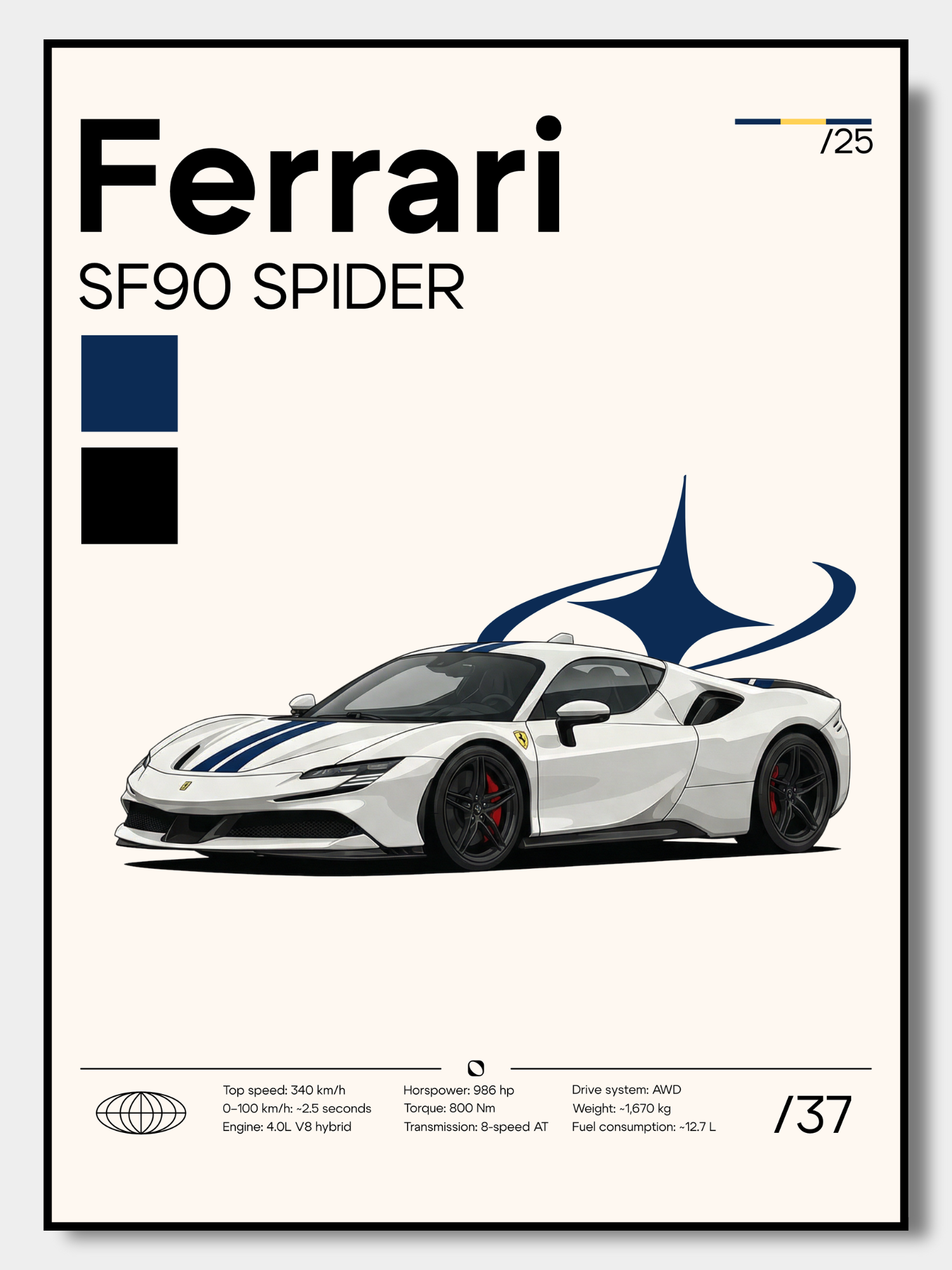 Poster Ferrari SF90 Spider