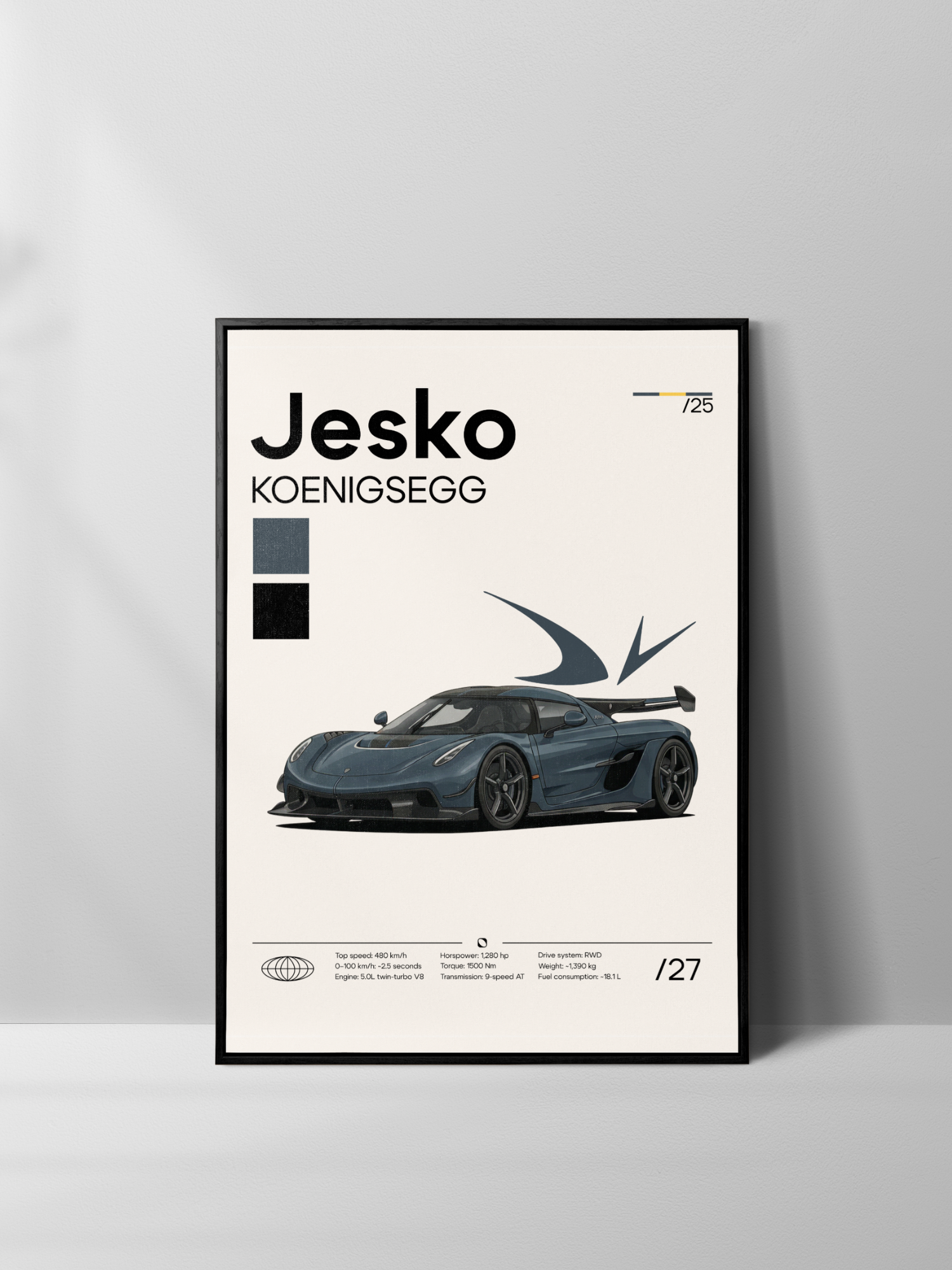 Poster Koenigsegg Jesko (Graphite)