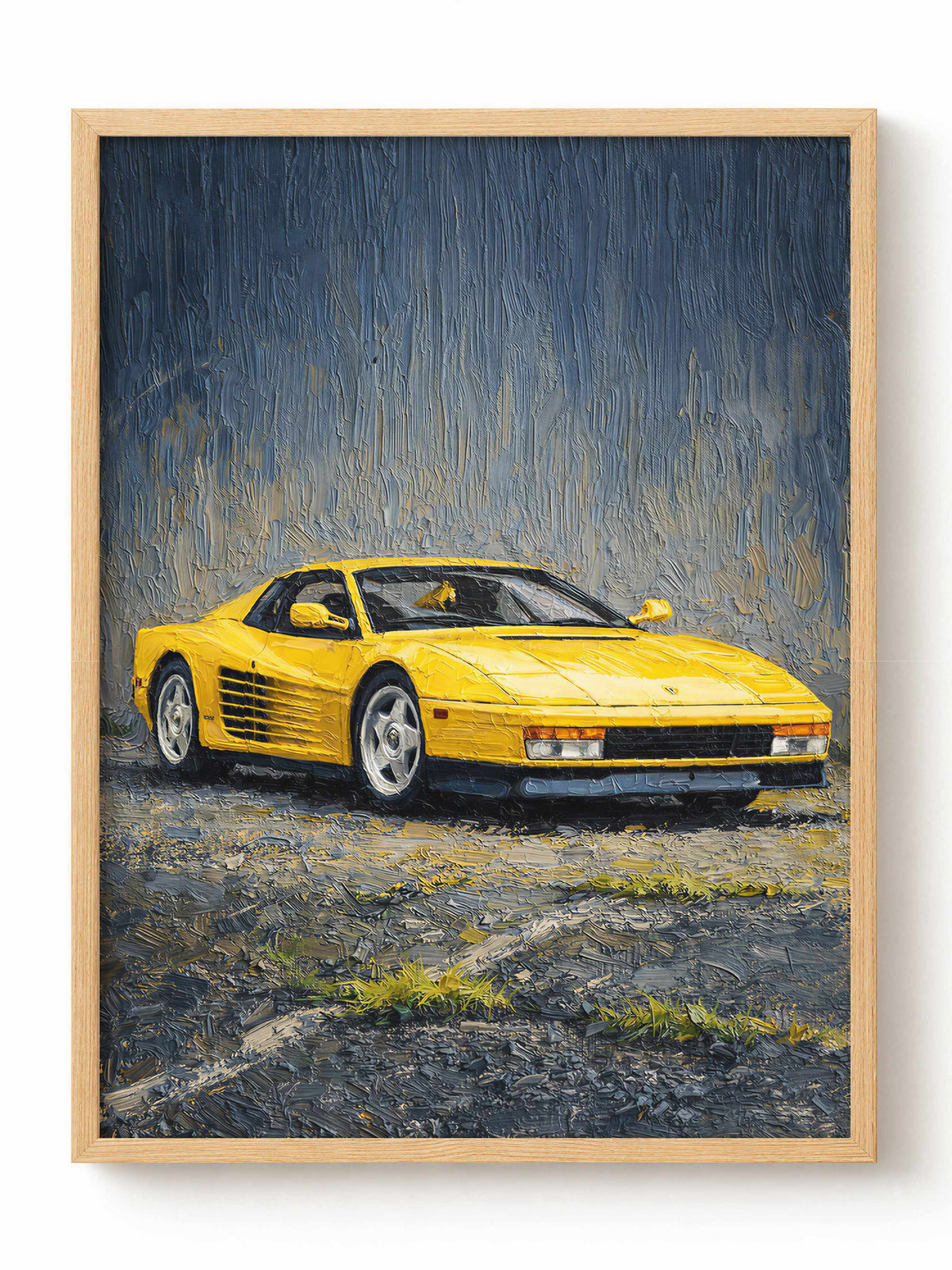 Yellow Ferrari Testarossa Poster
