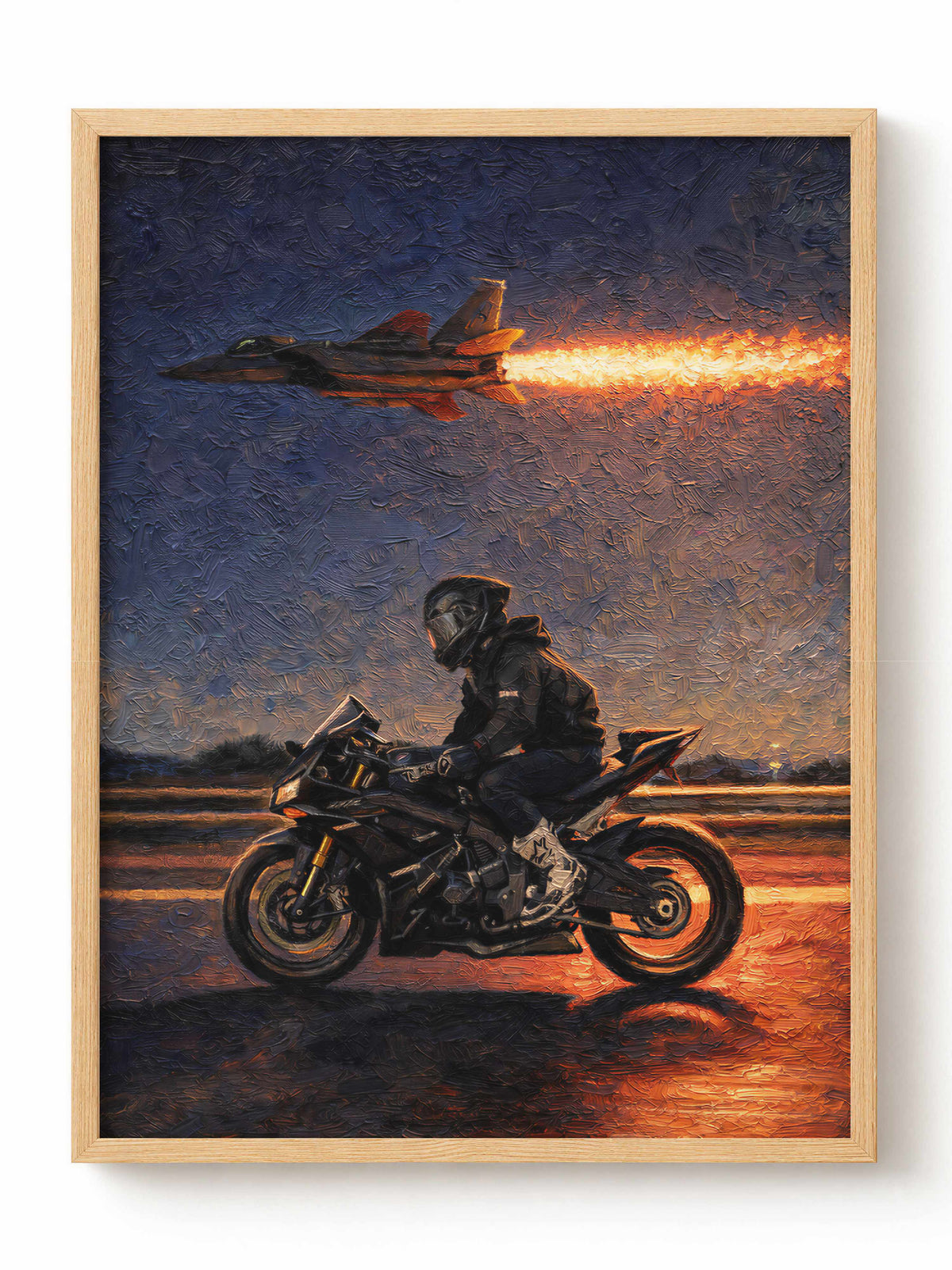 Motocykl i Odrzutowiec Plakat