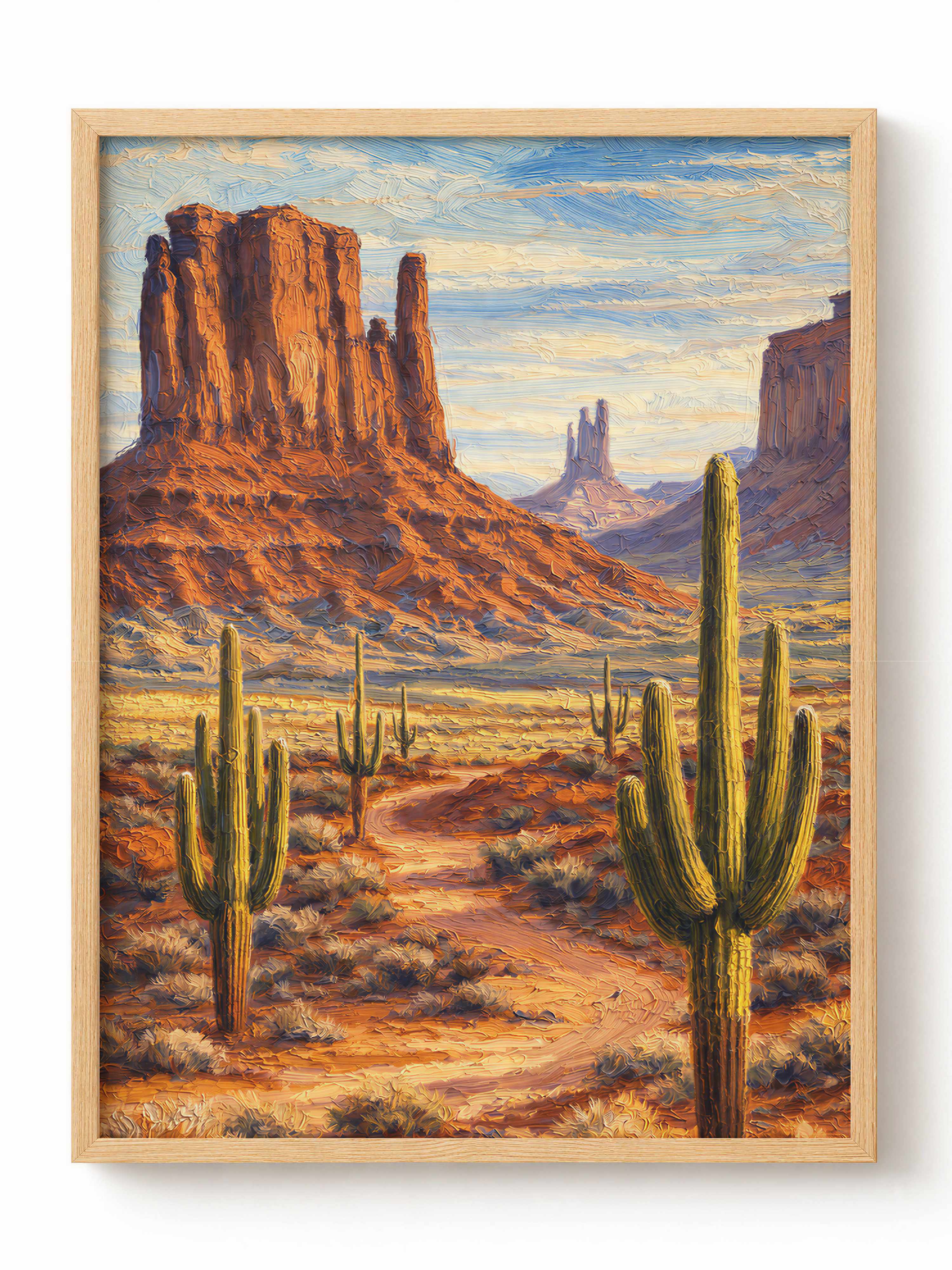 Pustynia z Kaktusami Saguaro Plakat