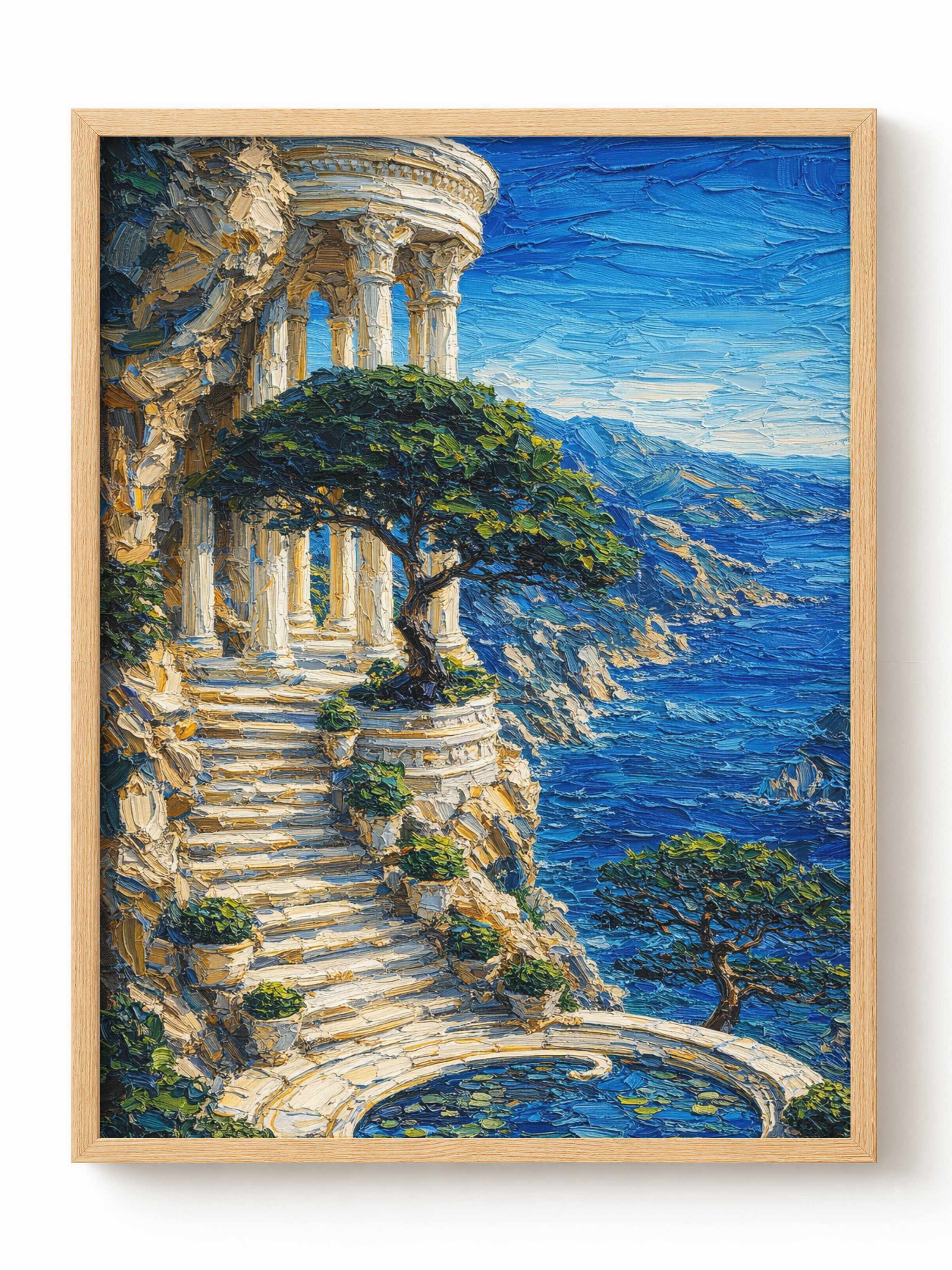 Classical Cliffside Terrace Poster