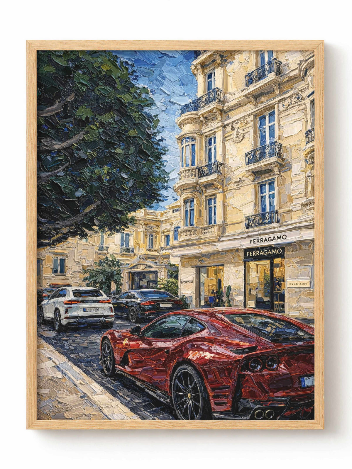 Red Supercar Luxury Street Poster