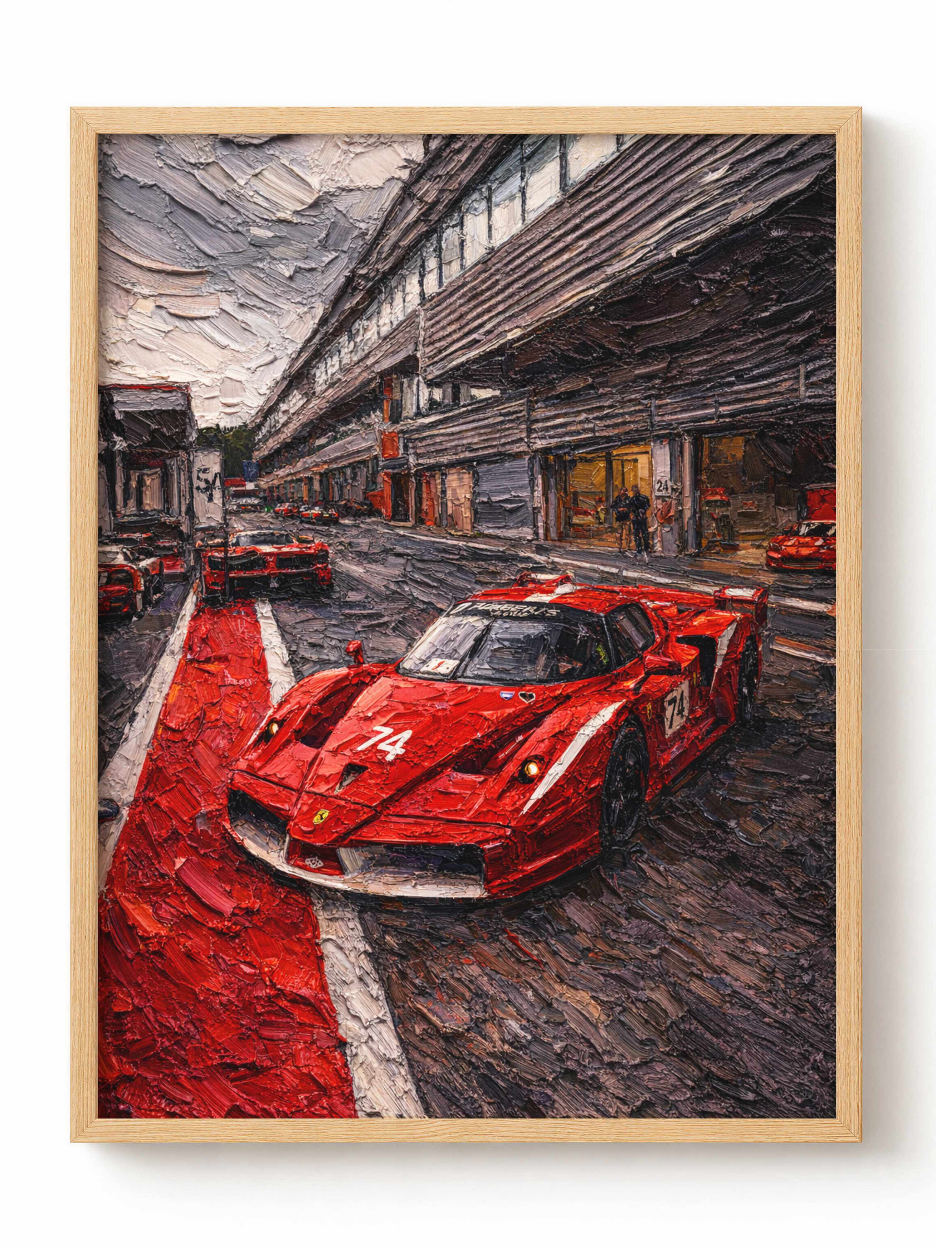 Torowe Czerwone Auto Plakat