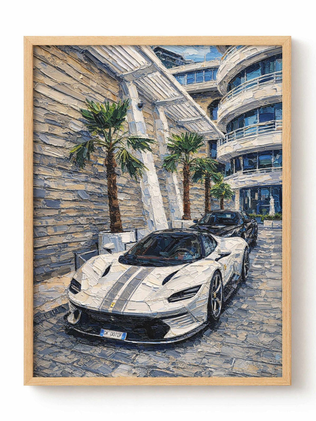 White Supercar Palms Poster