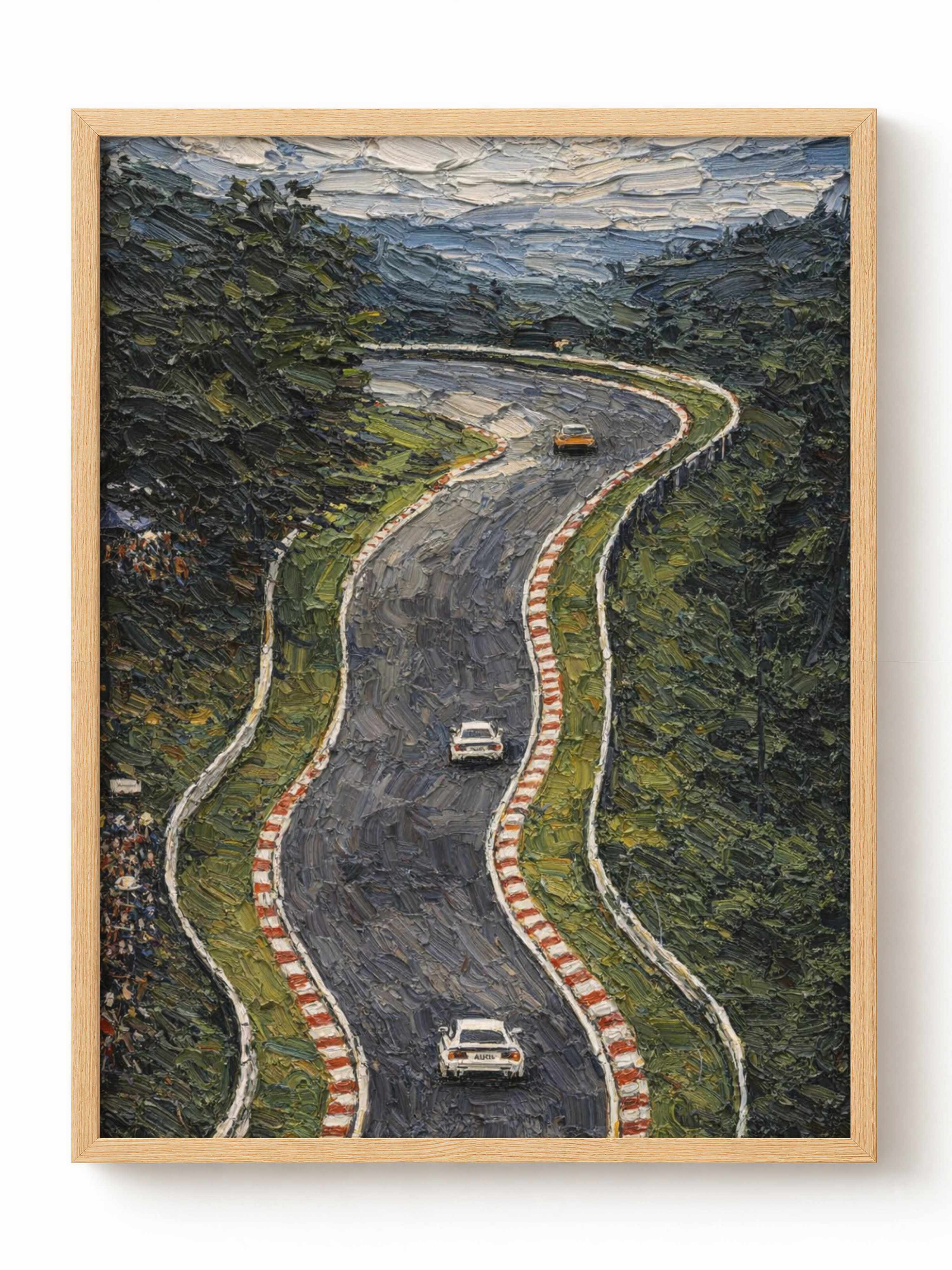 Racing Cars Winding Track Poster