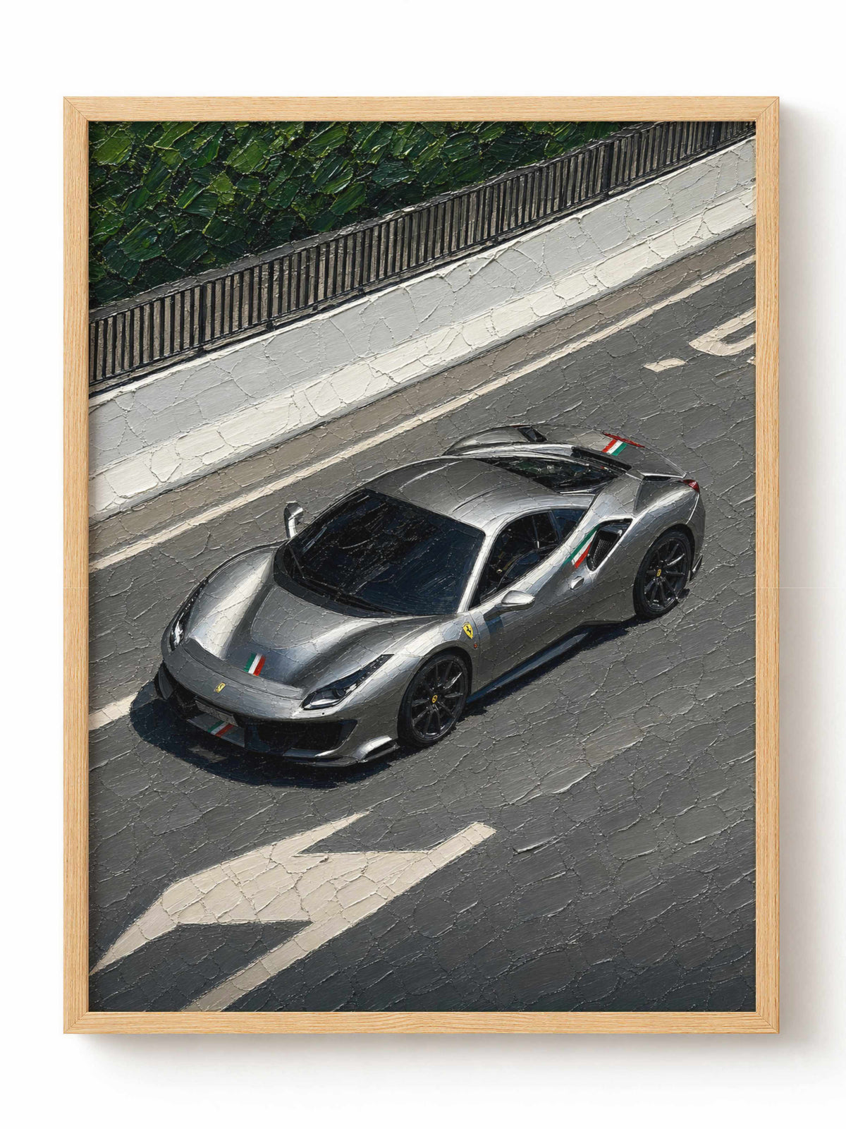 Silver Sports Car on Road Poster