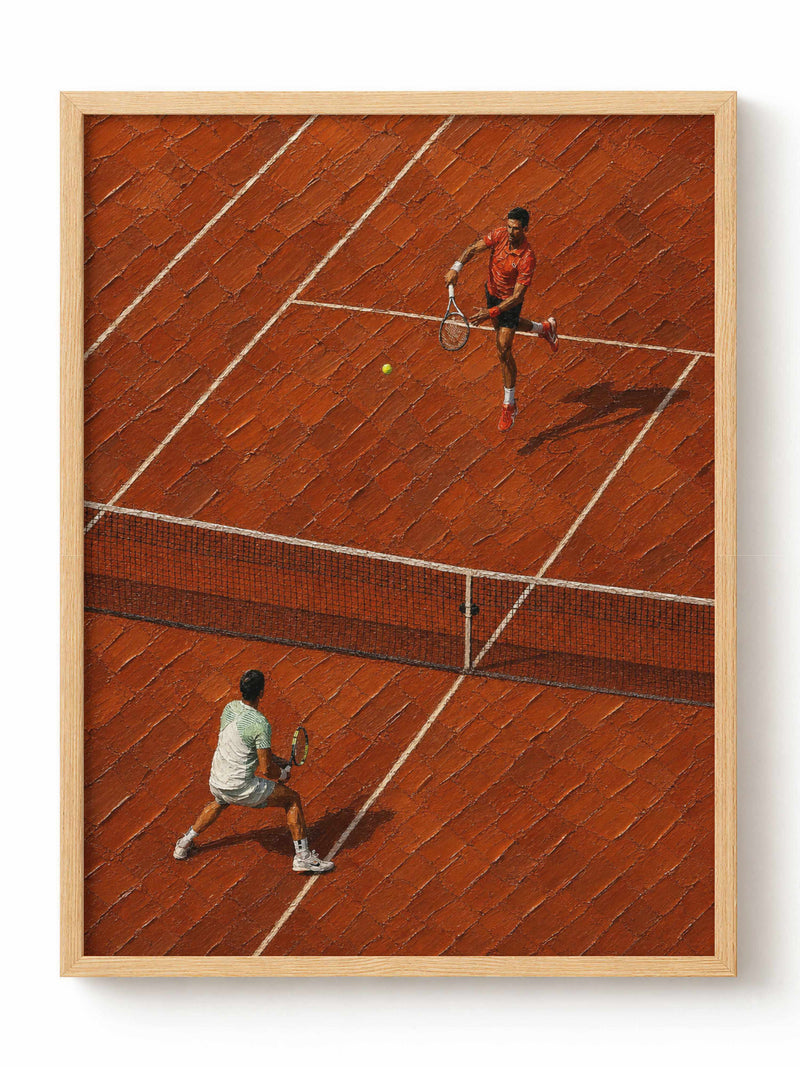 Tennis Match on Clay Court Poster