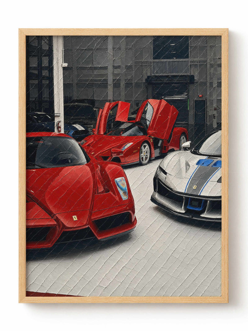 Red Supercar Garage Poster