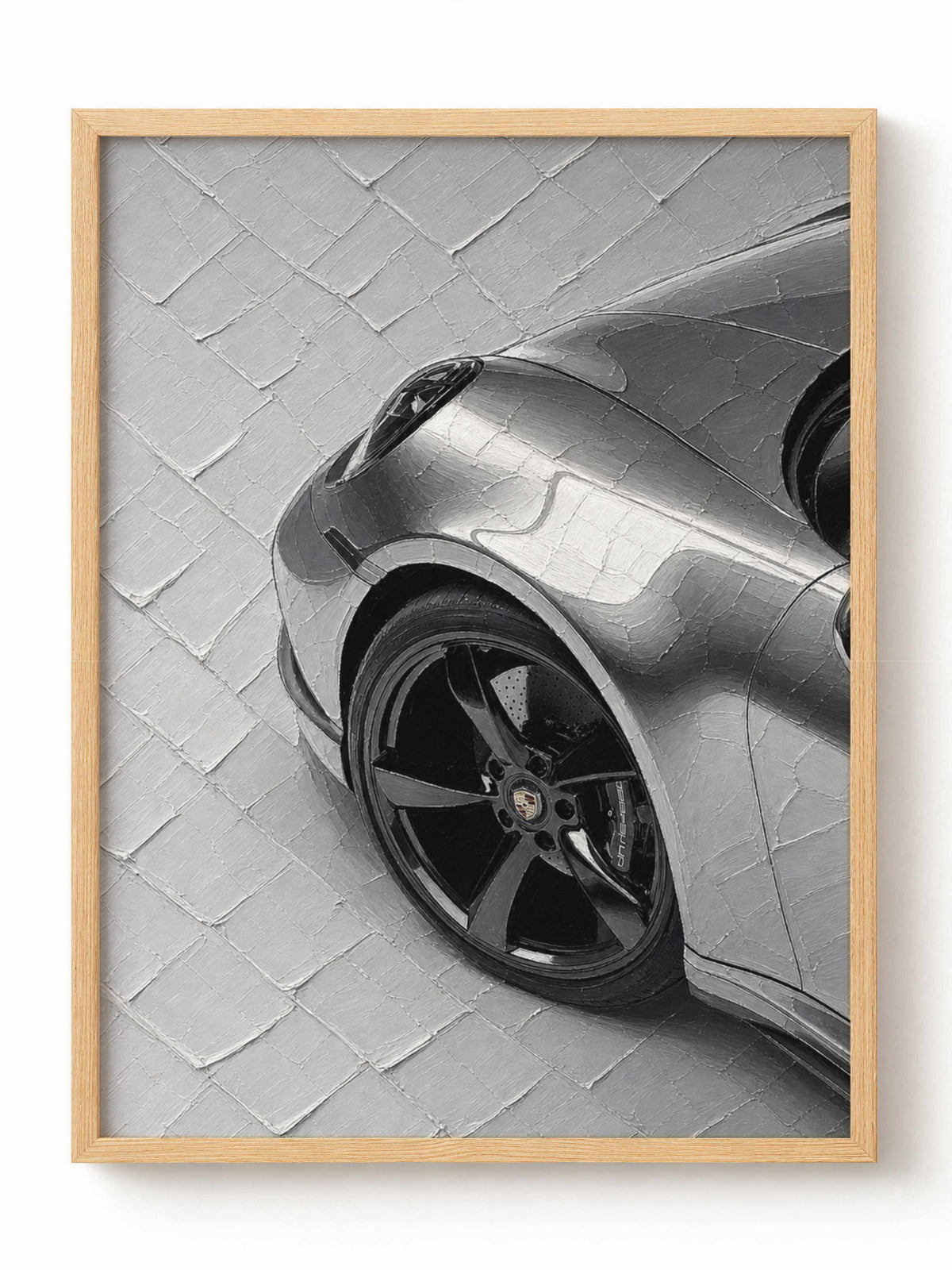 Silver Sports Car Close-Up Poster