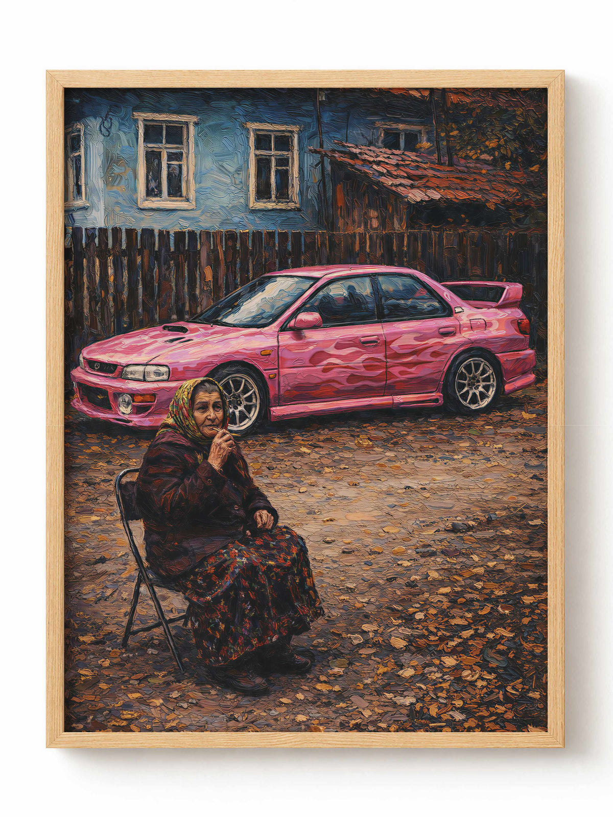 Grandma Pink Subaru Impreza Poster
