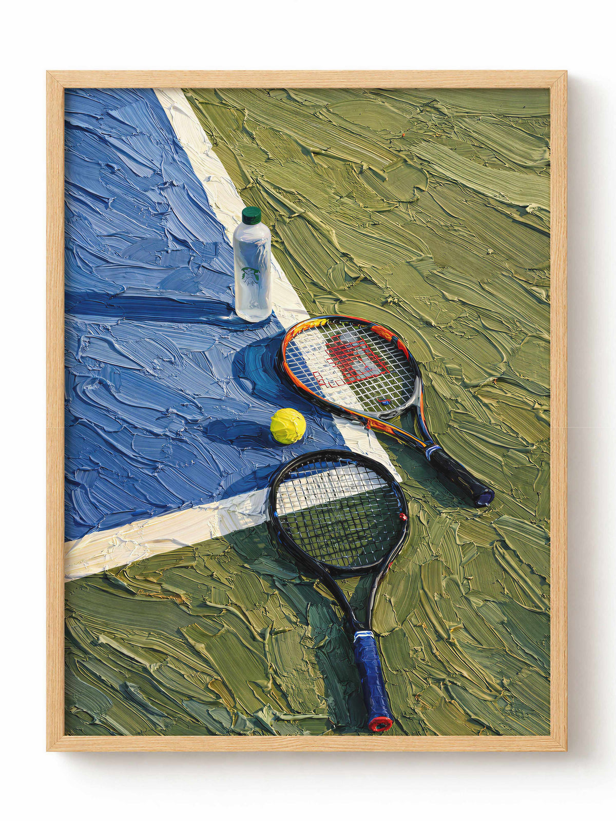 Tennis Court Rackets and Ball Poster