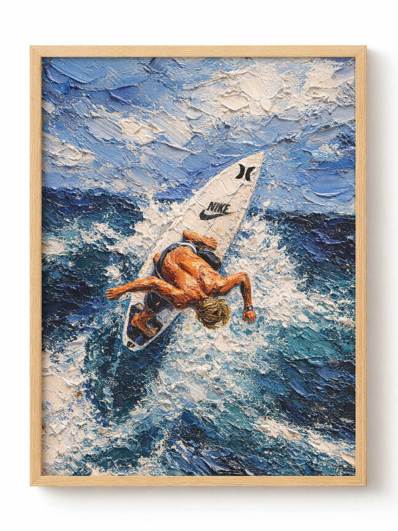 Surfer on Ocean Wave Poster