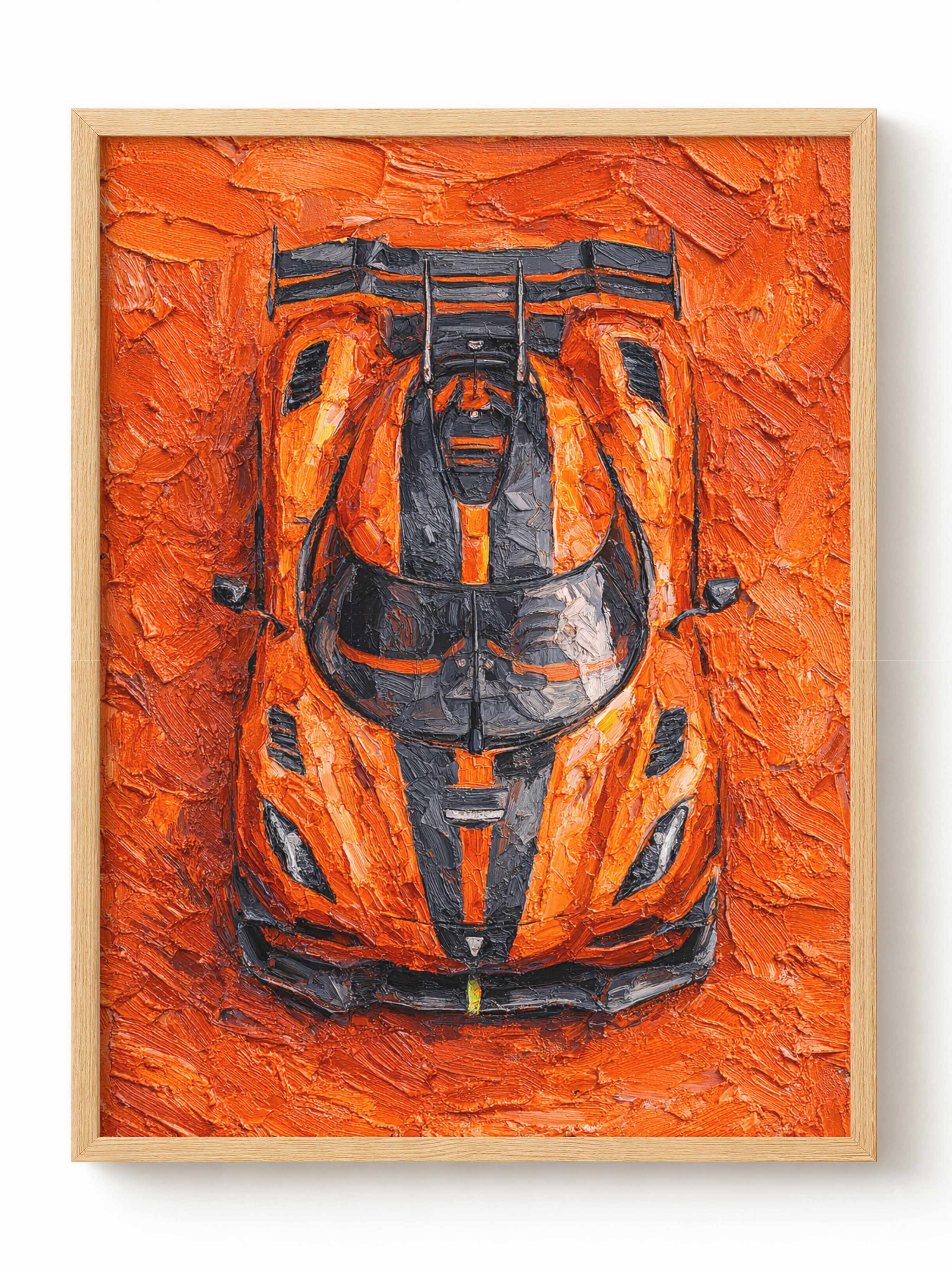 Orange Hypercar Top View Poster