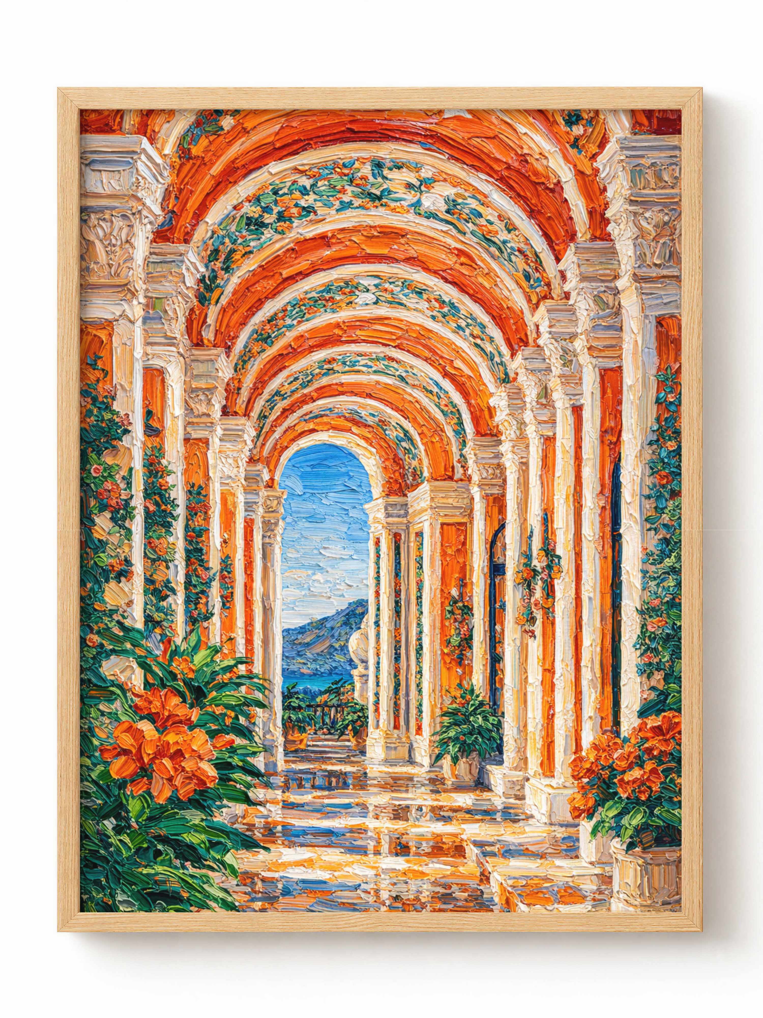 Italian Coastal Arcade Poster