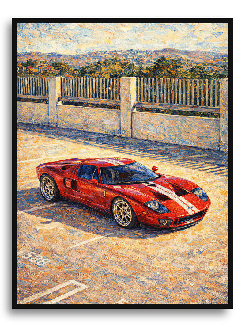 Plakat Czerwony Ford GT