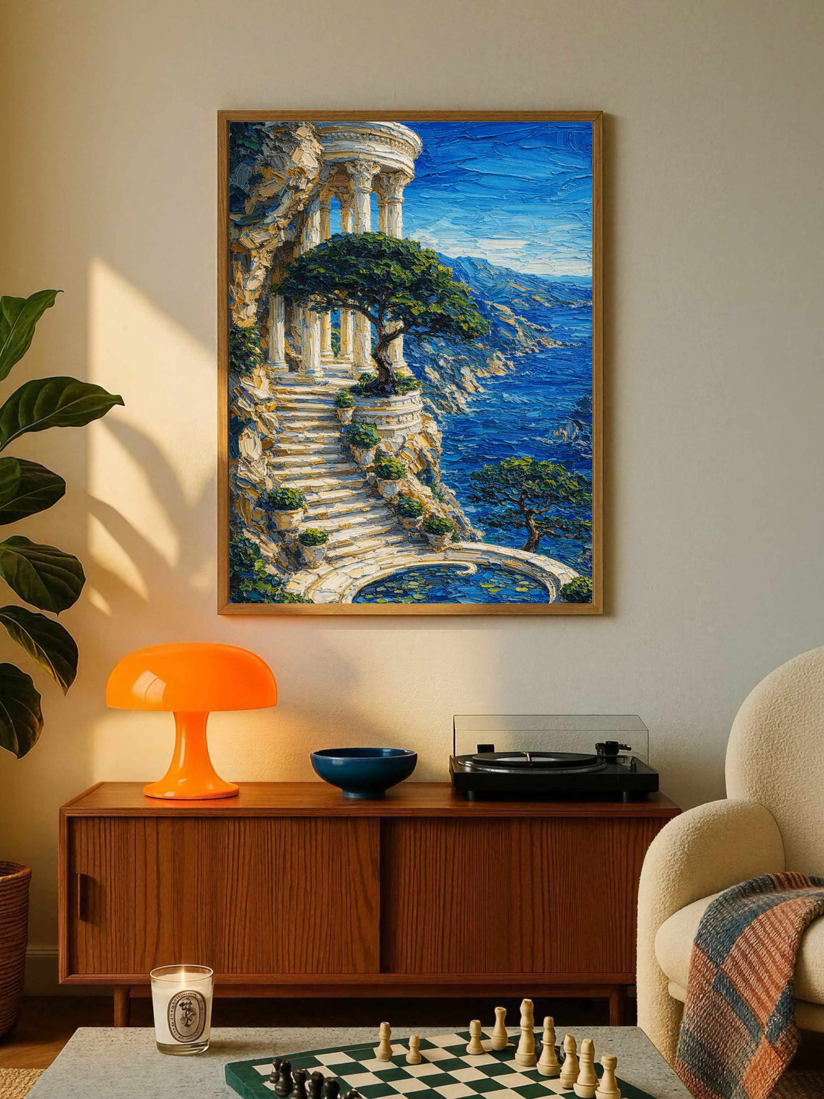 Classical Cliffside Terrace Poster