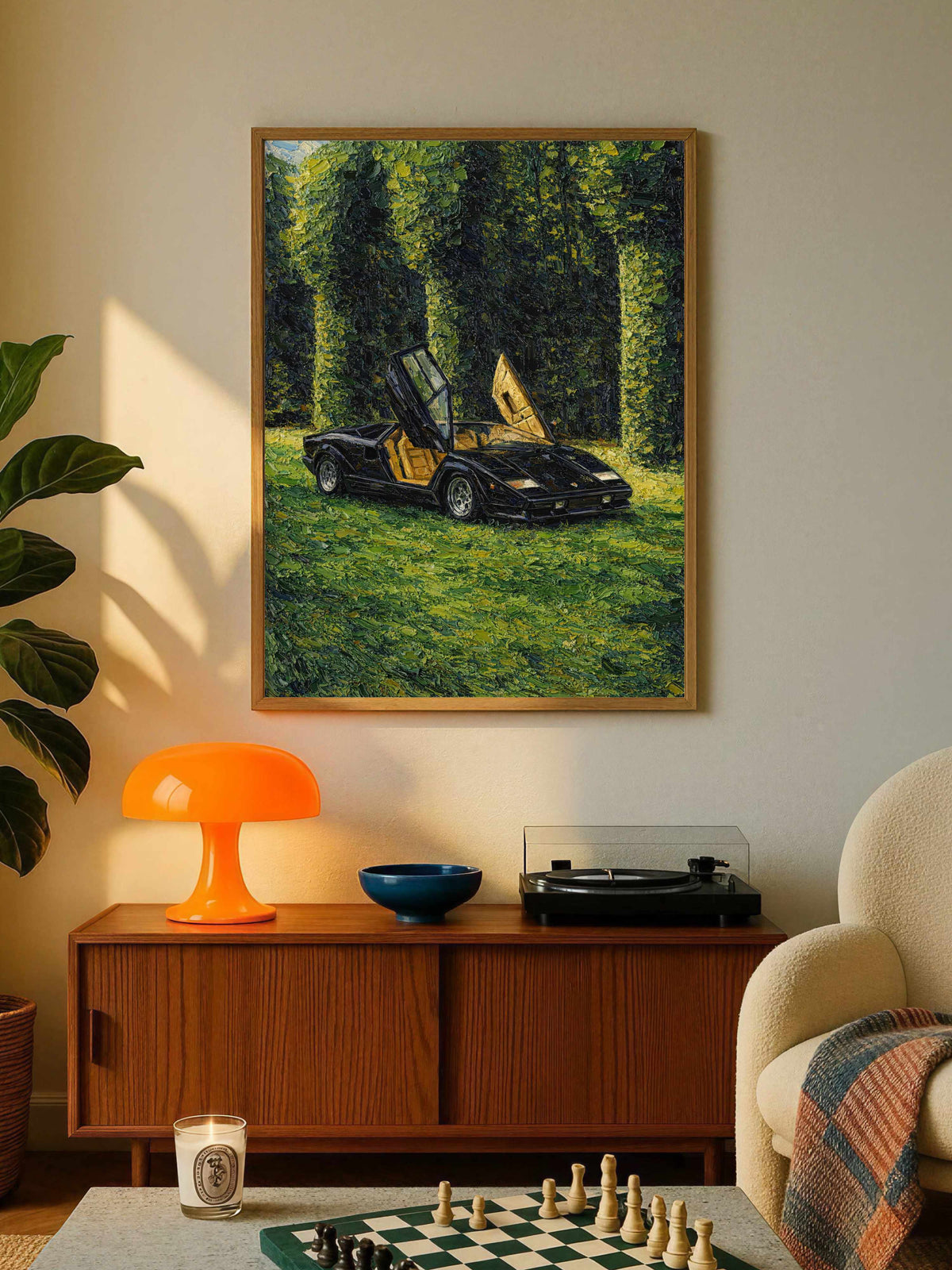 Vintage Lamborghini Countach Garden Poster