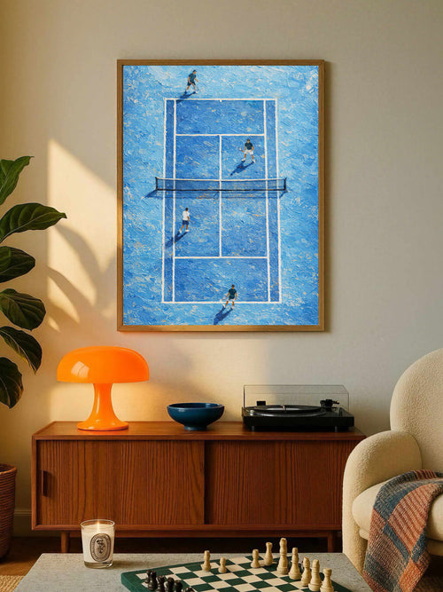 Aerial Tennis Court Poster