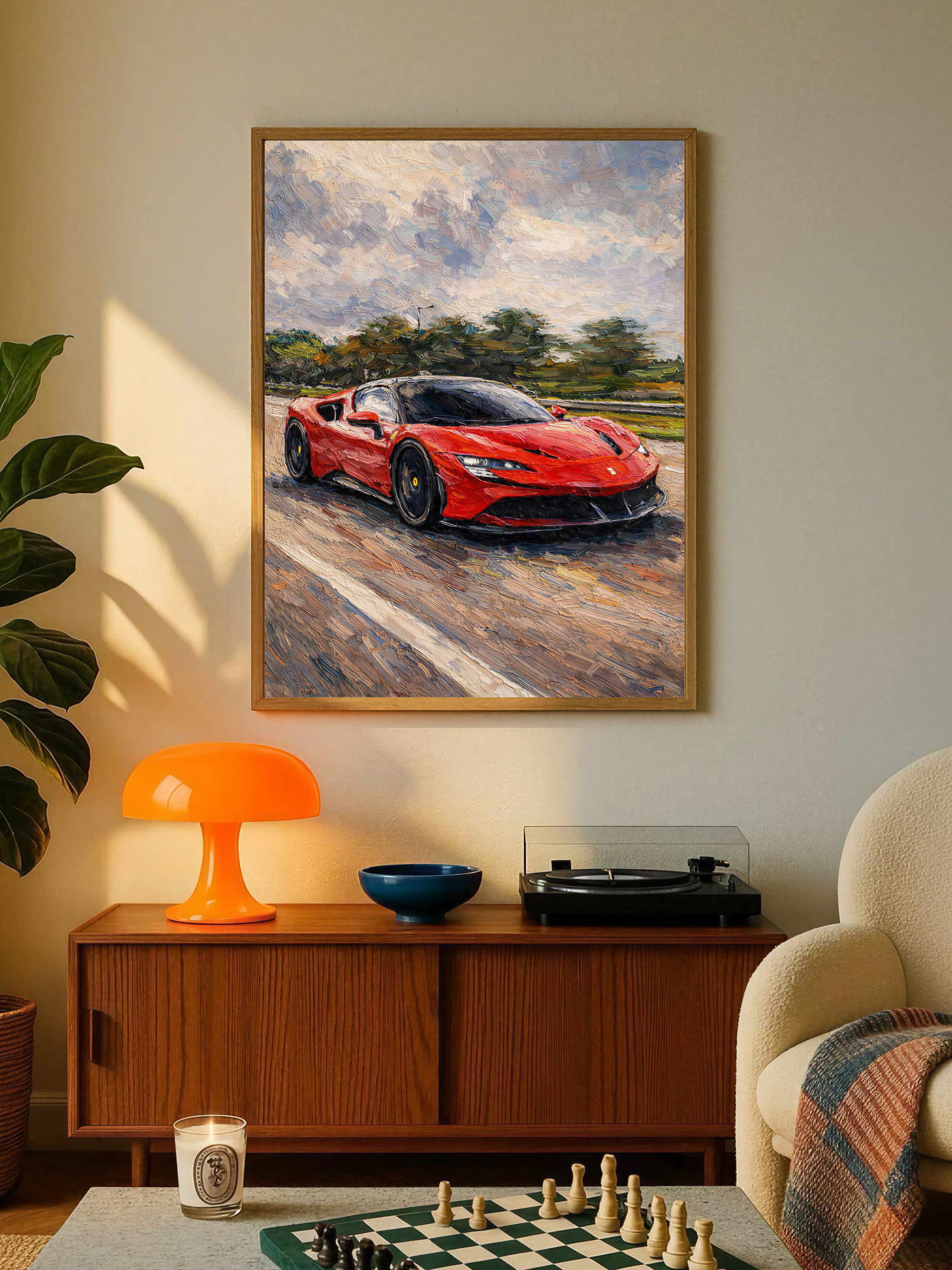 Red Ferrari SF90 Poster