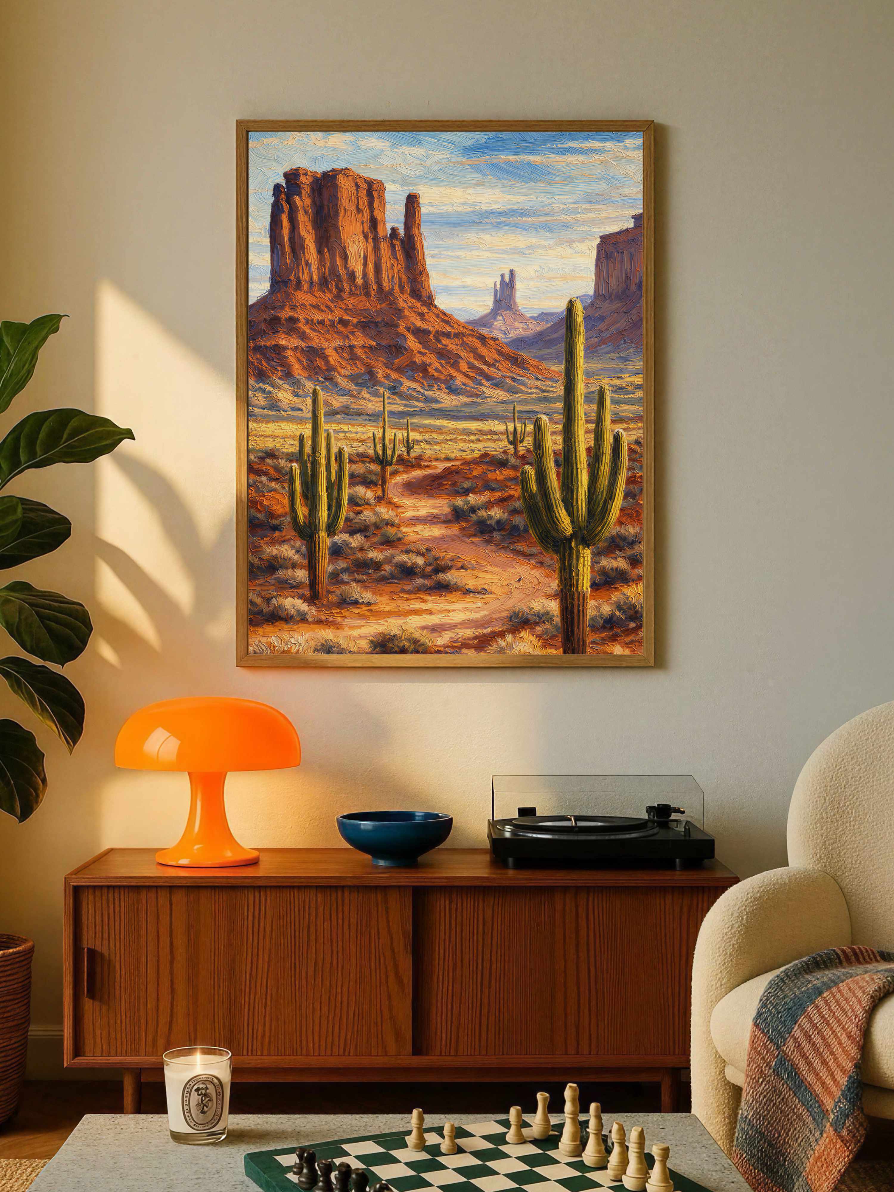 Pustynia z Kaktusami Saguaro Plakat