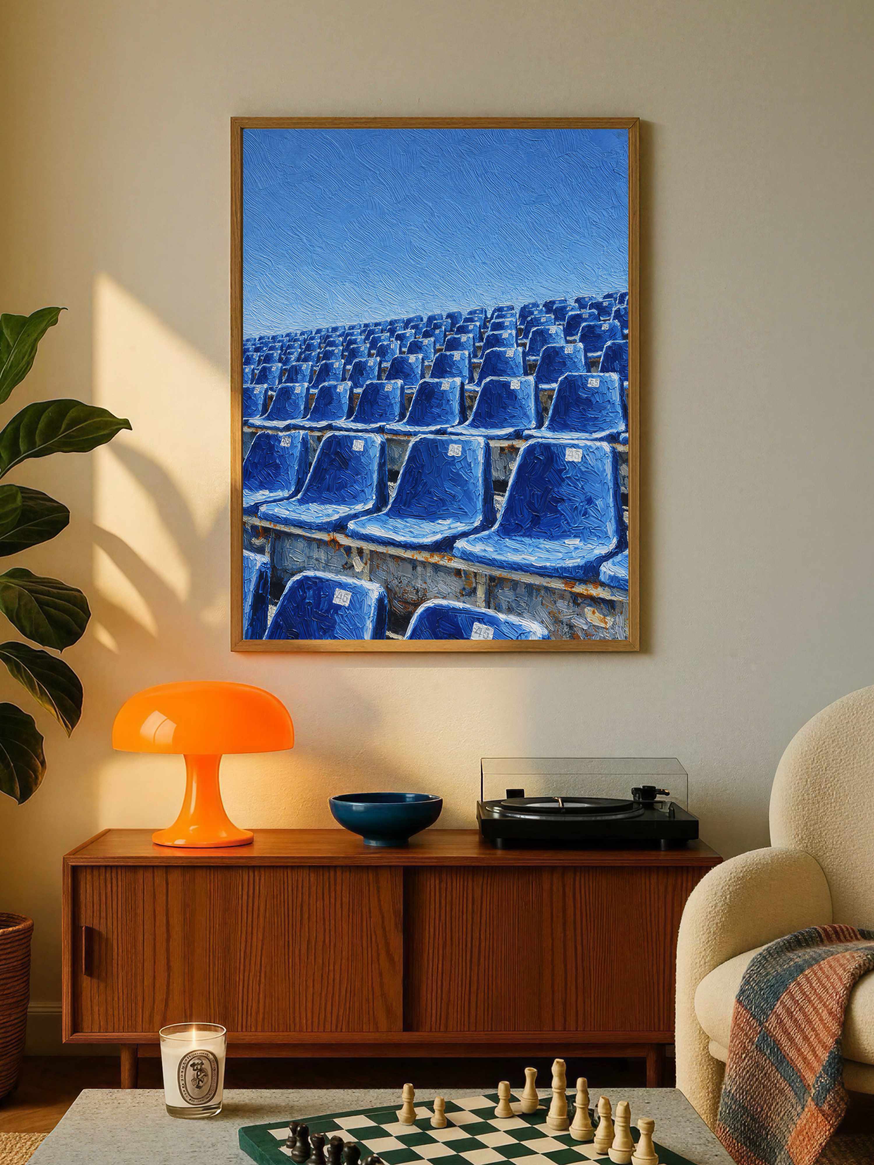 Blue Stadium Seats Poster