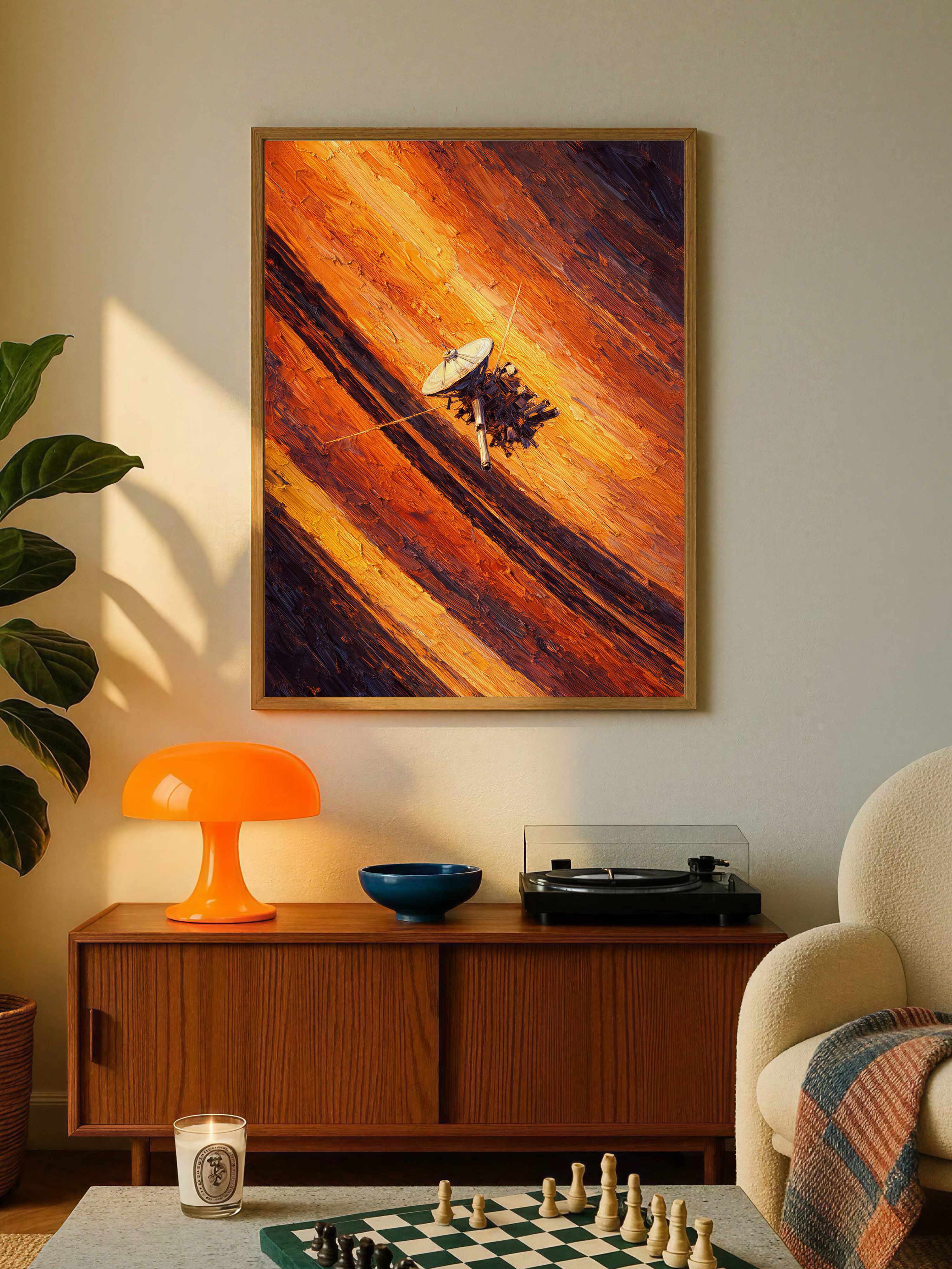 Space Probe Saturn Rings Poster