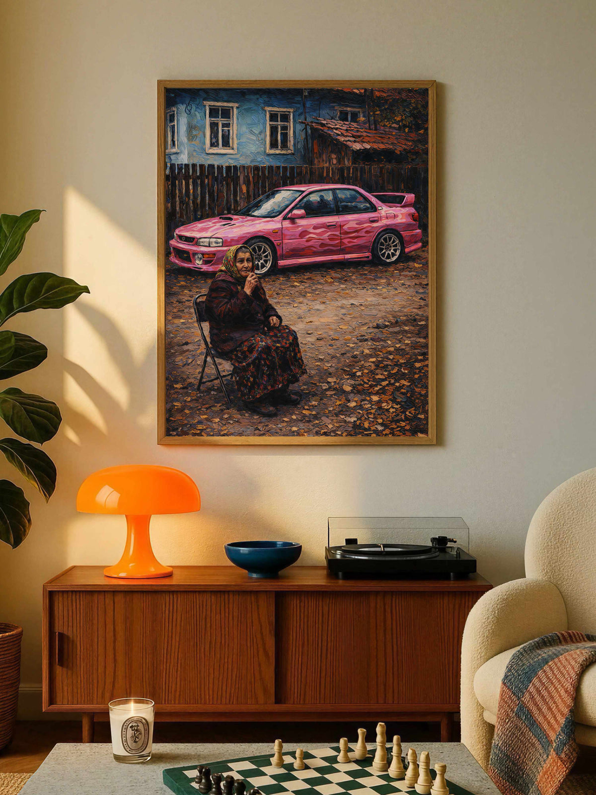 Grandma Pink Subaru Impreza Poster