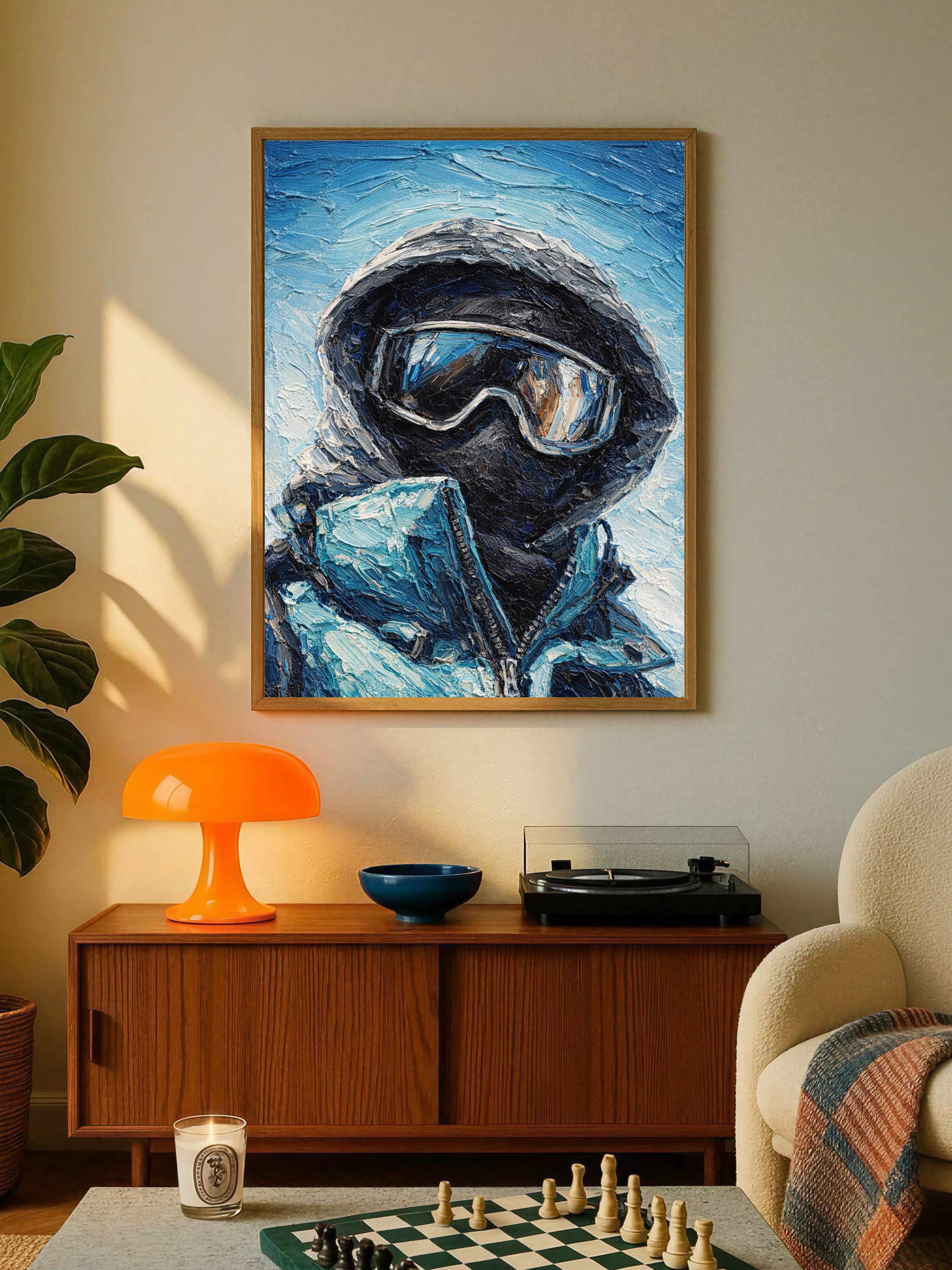 Portret Narciarza w Goglach Plakat
