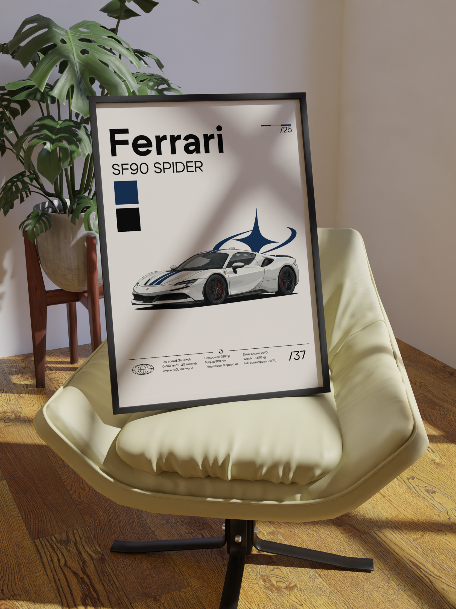 Poster Ferrari SF90 Spider