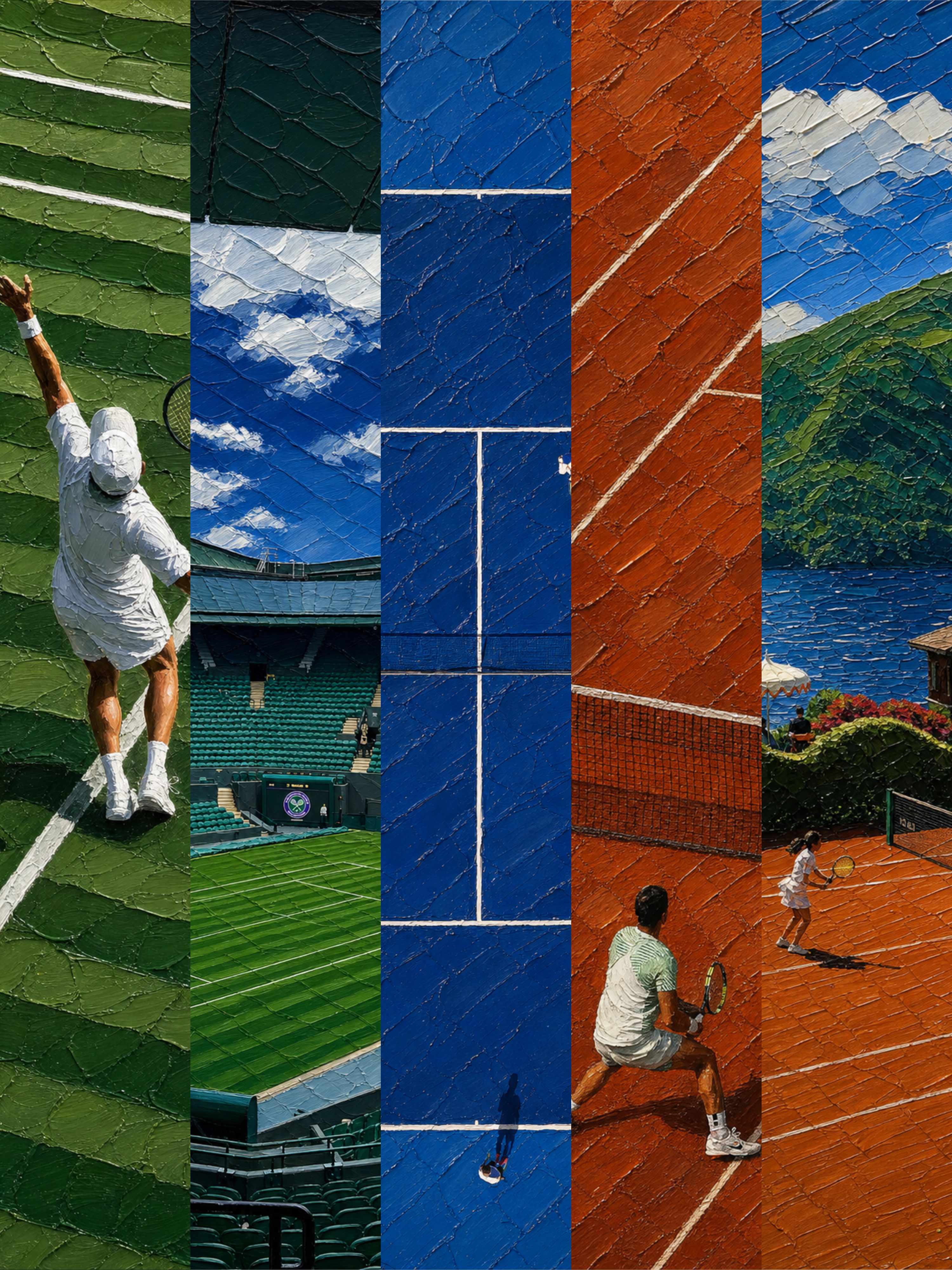 Tennis Club -  Phone Wallpapers (Set of 5)